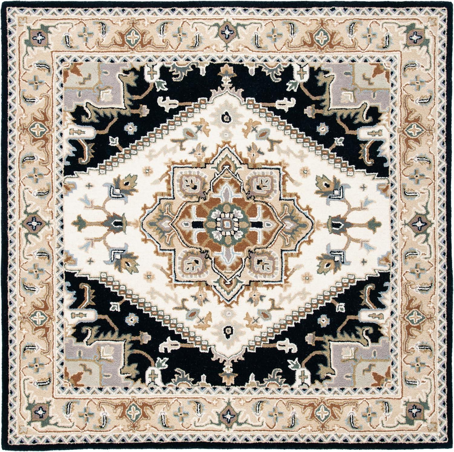 image:imageSAFAVIEH Area Rug 4x6 Heritage Collection Red Handmade Wool Traditional Oriental Medallion Design Ideal for Living Room Bedroom Dining Space HG625ABeigeNavy