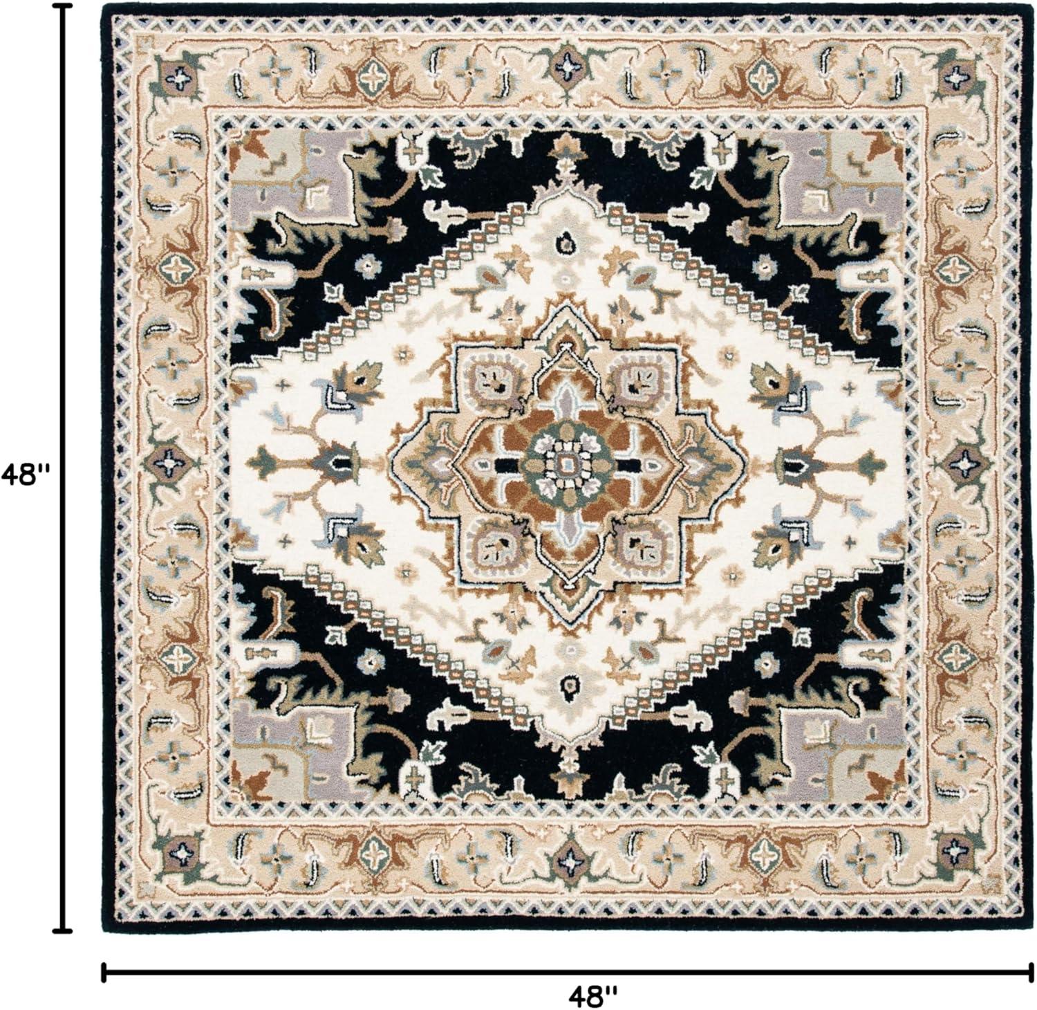 image:imageSAFAVIEH Area Rug 4x6 Heritage Collection Red Handmade Wool Traditional Oriental Medallion Design Ideal for Living Room Bedroom Dining Space HG625ABeigeNavy