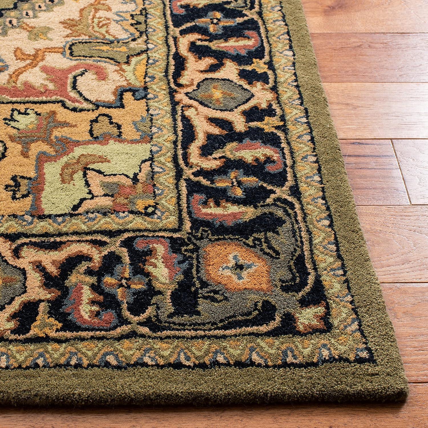 image:imageSAFAVIEH Area Rug 4x6 Heritage Collection Red Handmade Wool Traditional Oriental Medallion Design Ideal for Living Room Bedroom Dining Space HG625AGreenLight Brown
