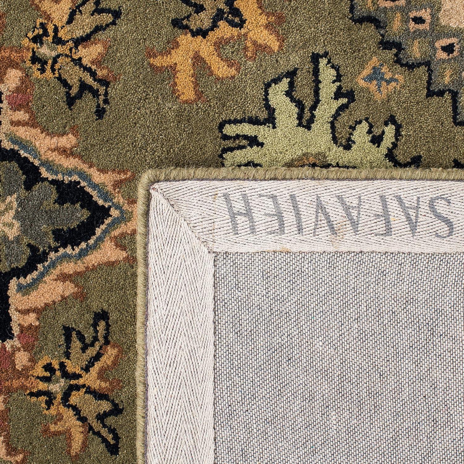 image:imageSAFAVIEH Area Rug 4x6 Heritage Collection Red Handmade Wool Traditional Oriental Medallion Design Ideal for Living Room Bedroom Dining Space HG625AGreenLight Brown