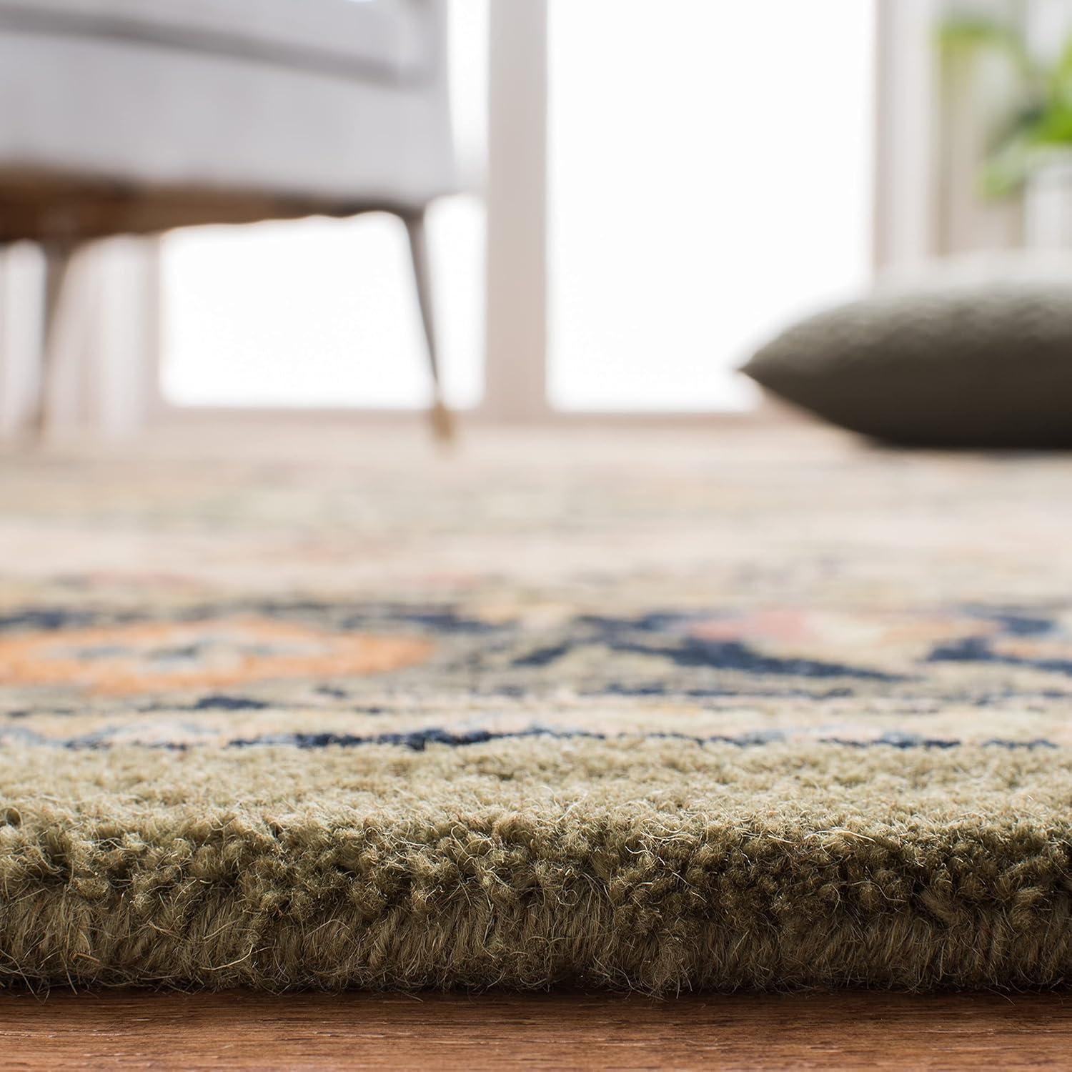 image:imageSAFAVIEH Area Rug 4x6 Heritage Collection Red Handmade Wool Traditional Oriental Medallion Design Ideal for Living Room Bedroom Dining Space HG625AGreenLight Brown