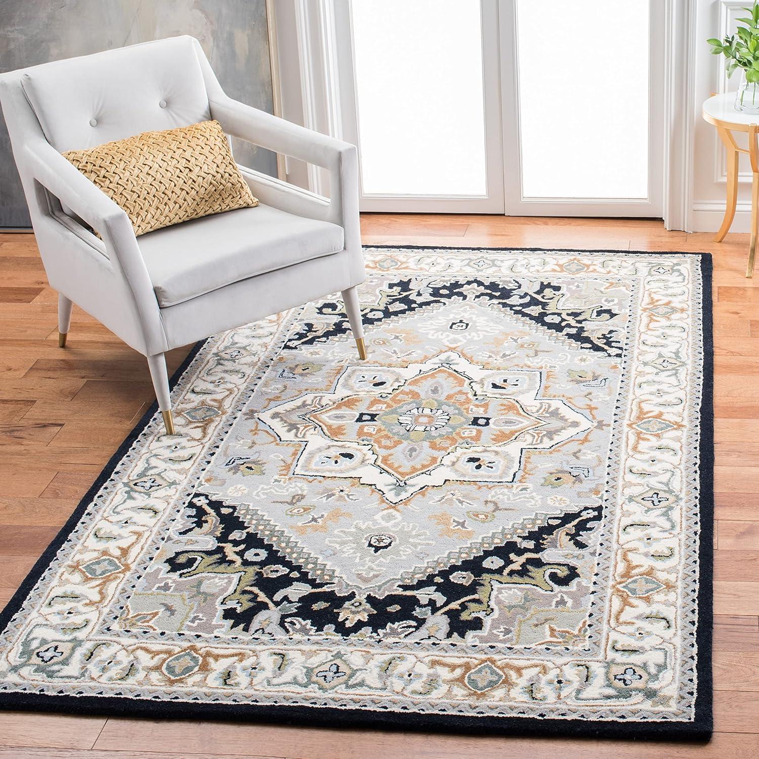 image:imageSAFAVIEH Area Rug 4x6 Heritage Collection Red Handmade Wool Traditional Oriental Medallion Design Ideal for Living Room Bedroom Dining Space HG625AGreenLight Brown