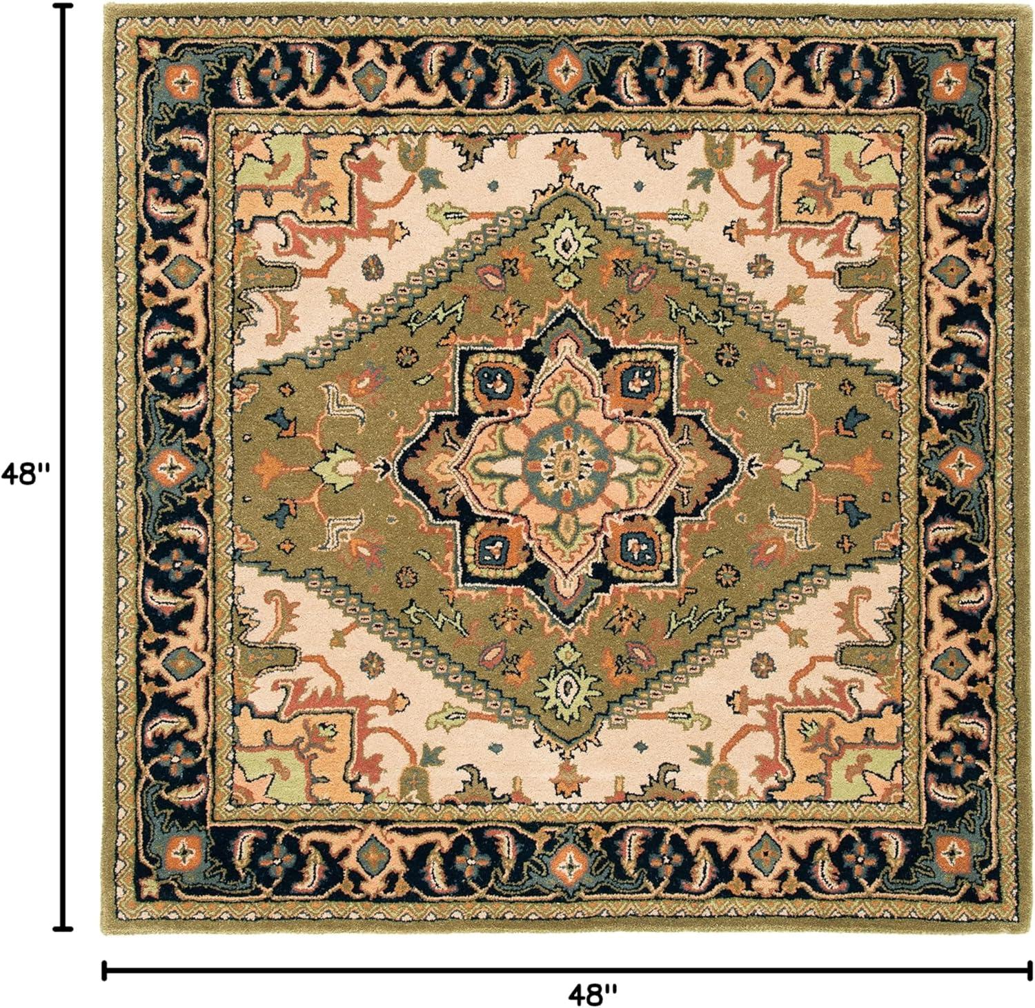 image:imageSAFAVIEH Area Rug 4x6 Heritage Collection Red Handmade Wool Traditional Oriental Medallion Design Ideal for Living Room Bedroom Dining Space HG625AGreenLight Brown