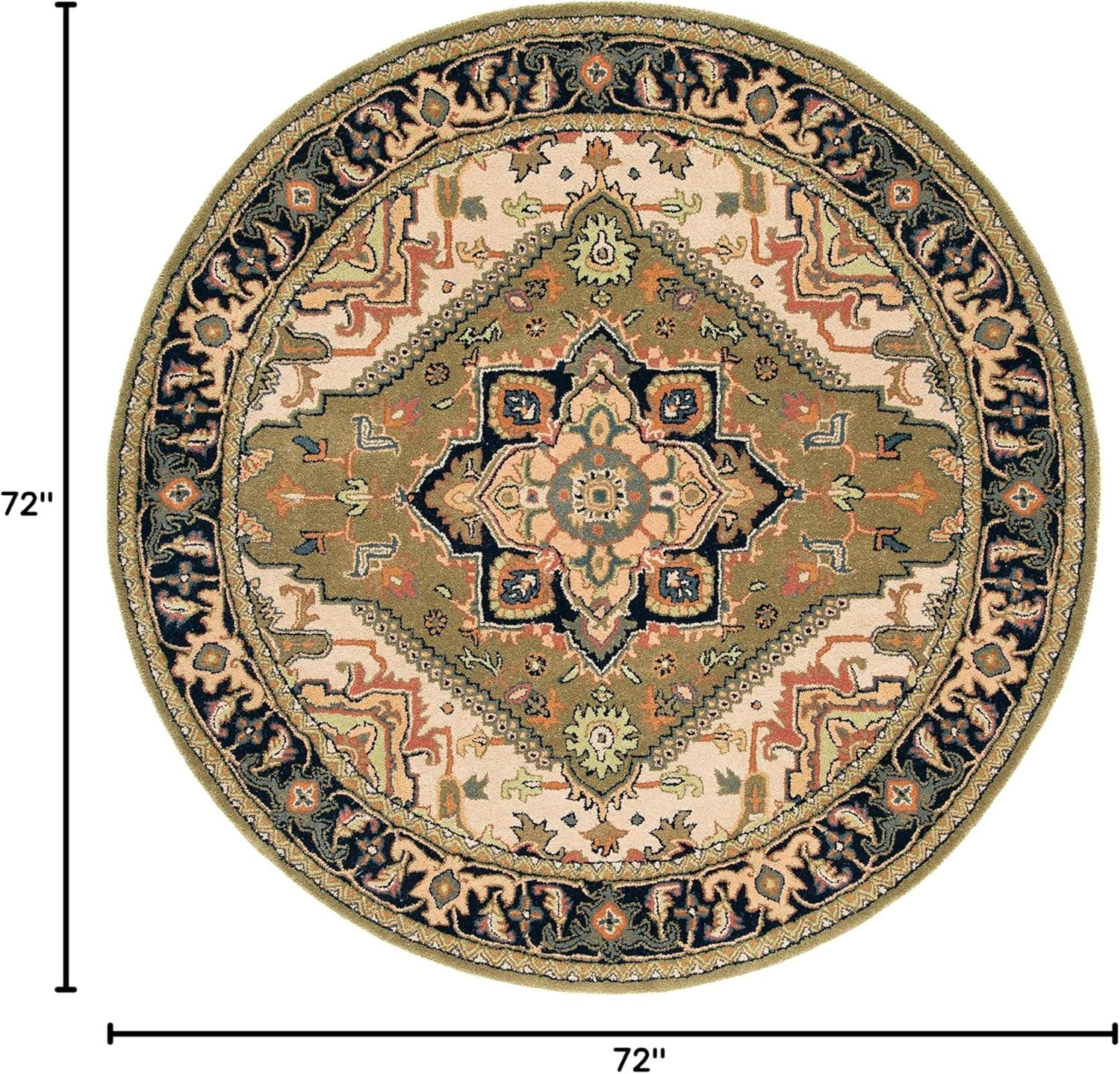 image:imageSAFAVIEH Area Rug 4x6 Heritage Collection Red Handmade Wool Traditional Oriental Medallion Design Ideal for Living Room Bedroom Dining Space HG625AGreenLight Brown