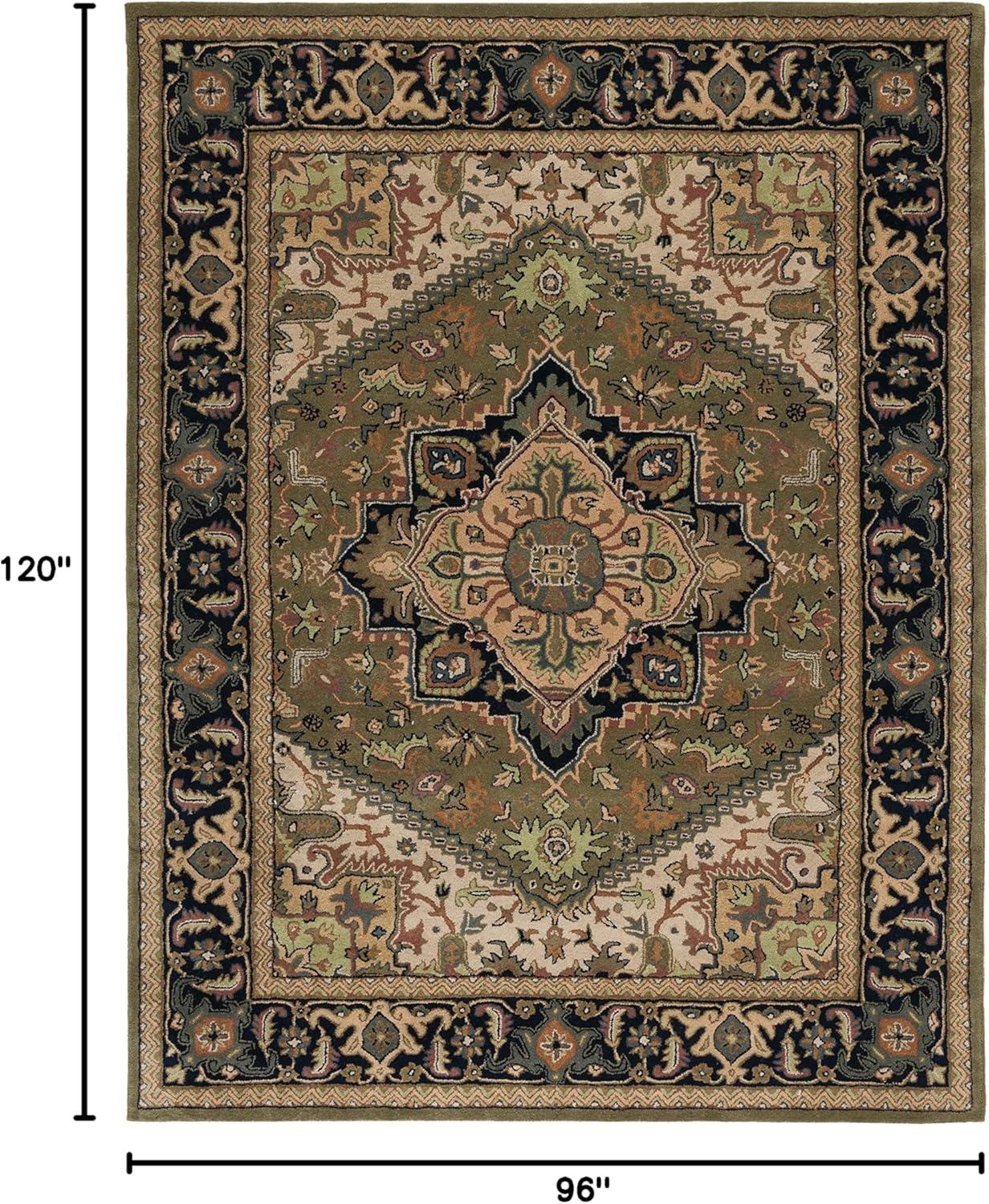 image:imageSAFAVIEH Area Rug 4x6 Heritage Collection Red Handmade Wool Traditional Oriental Medallion Design Ideal for Living Room Bedroom Dining Space HG625AGreenLight Brown