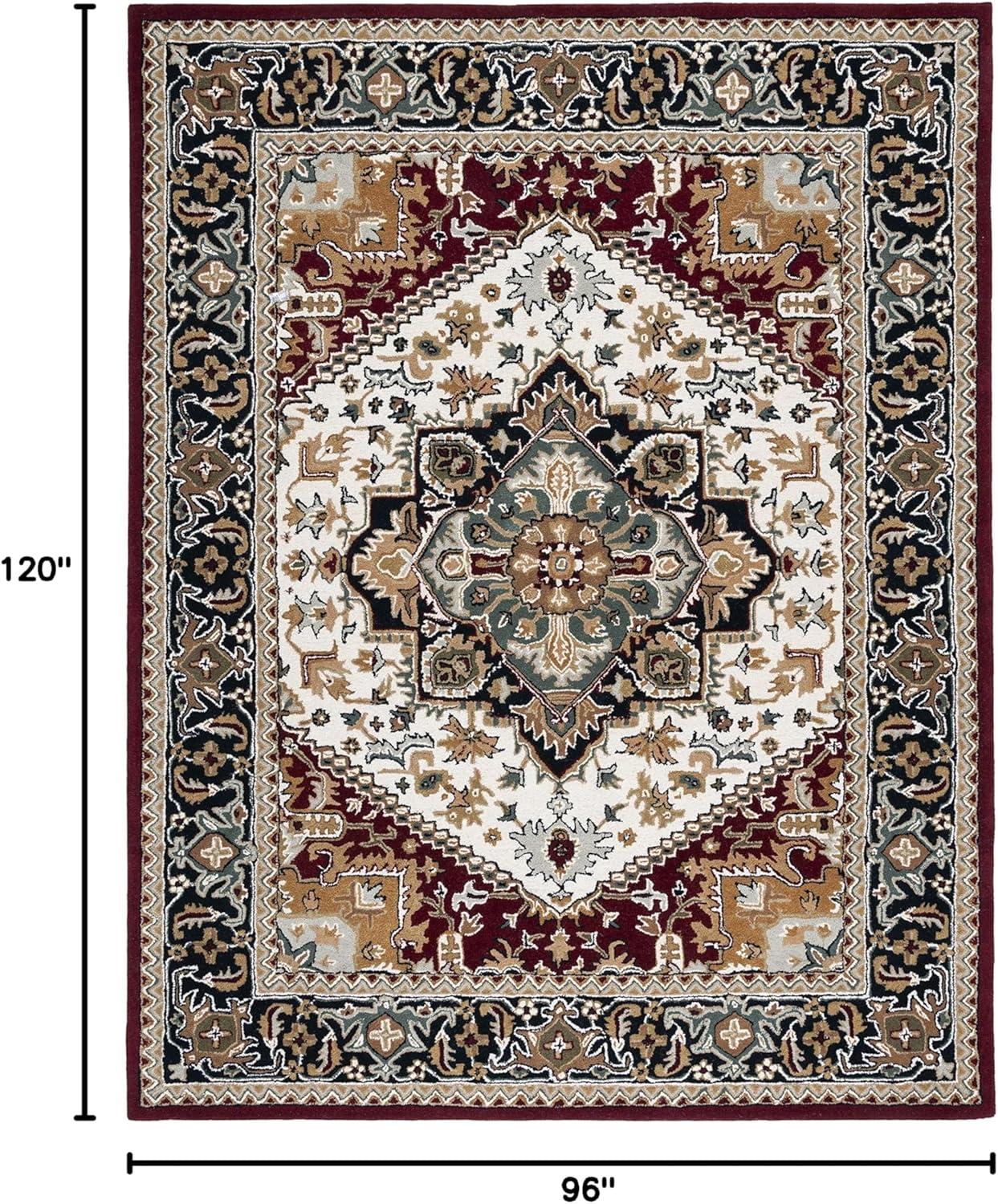 image:imageSAFAVIEH Area Rug 4x6 Heritage Collection Red Handmade Wool Traditional Oriental Medallion Design Ideal for Living Room Bedroom Dining Space HG625AIvoryRed