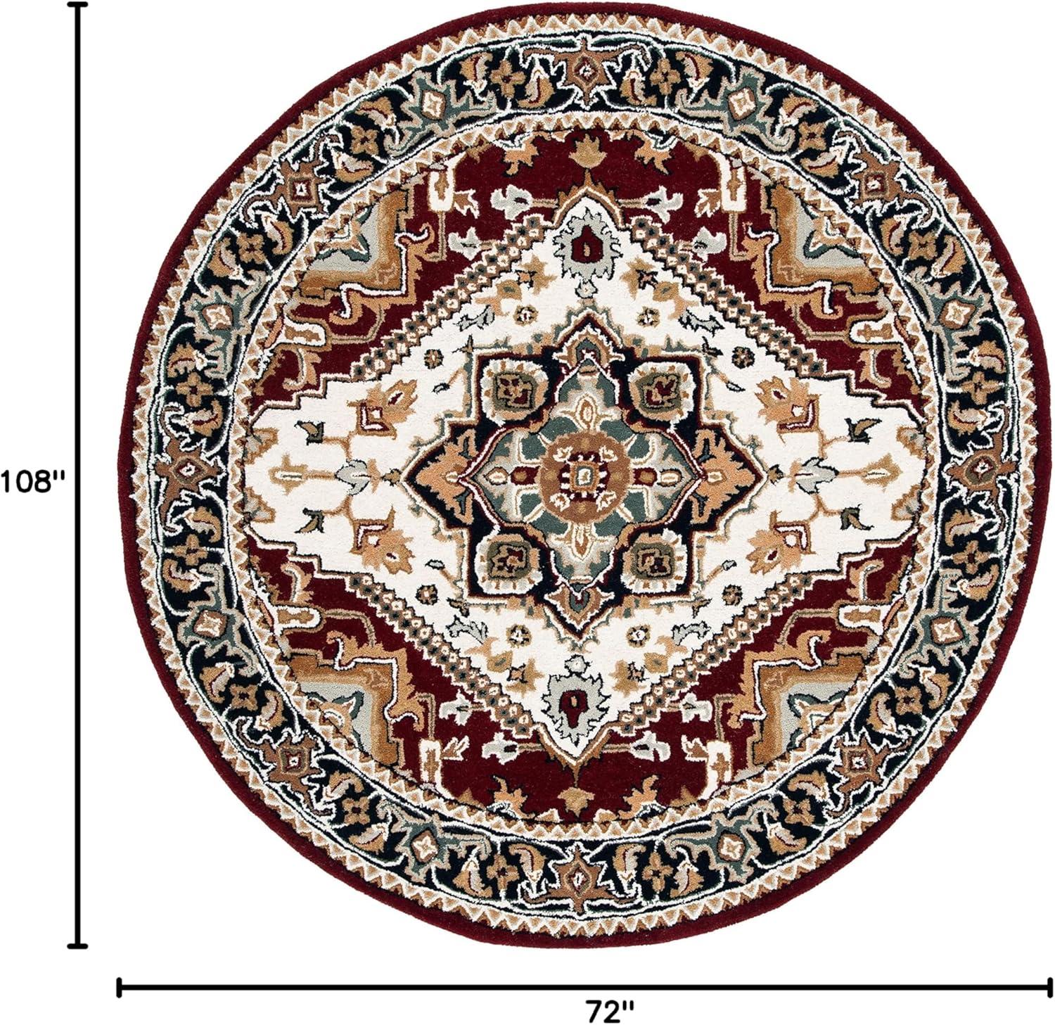 image:imageSAFAVIEH Area Rug 4x6 Heritage Collection Red Handmade Wool Traditional Oriental Medallion Design Ideal for Living Room Bedroom Dining Space HG625AIvoryRed
