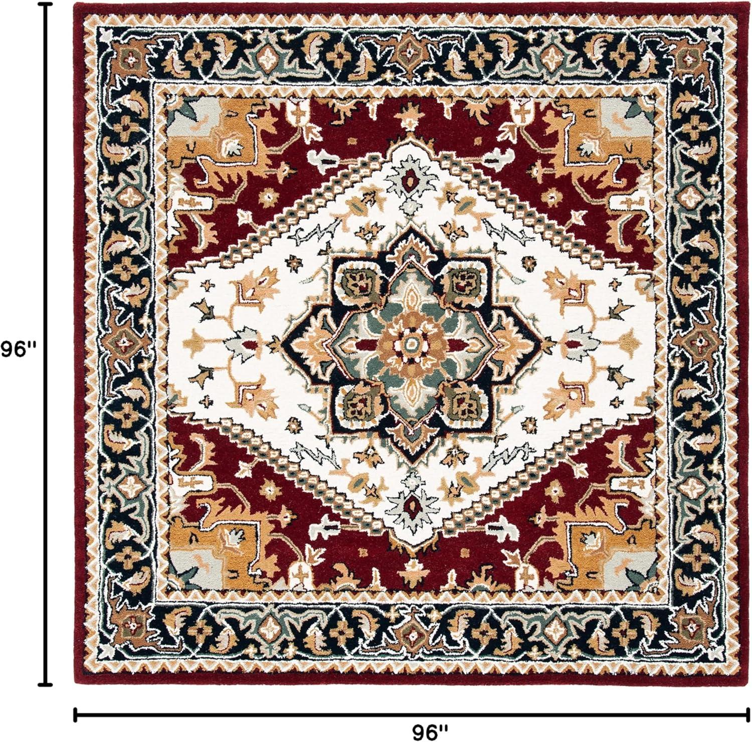 image:imageSAFAVIEH Area Rug 4x6 Heritage Collection Red Handmade Wool Traditional Oriental Medallion Design Ideal for Living Room Bedroom Dining Space HG625AIvoryRed