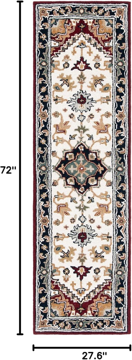 image:imageSAFAVIEH Area Rug 4x6 Heritage Collection Red Handmade Wool Traditional Oriental Medallion Design Ideal for Living Room Bedroom Dining Space HG625AIvoryRed