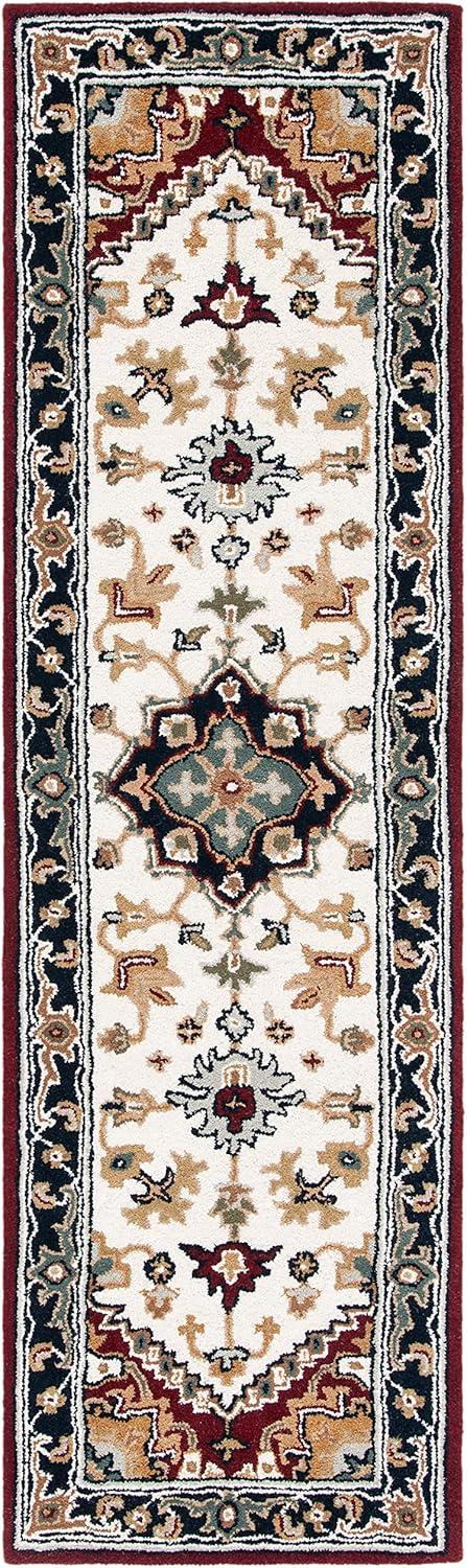 image:imageSAFAVIEH Area Rug 4x6 Heritage Collection Red Handmade Wool Traditional Oriental Medallion Design Ideal for Living Room Bedroom Dining Space HG625AIvoryRed