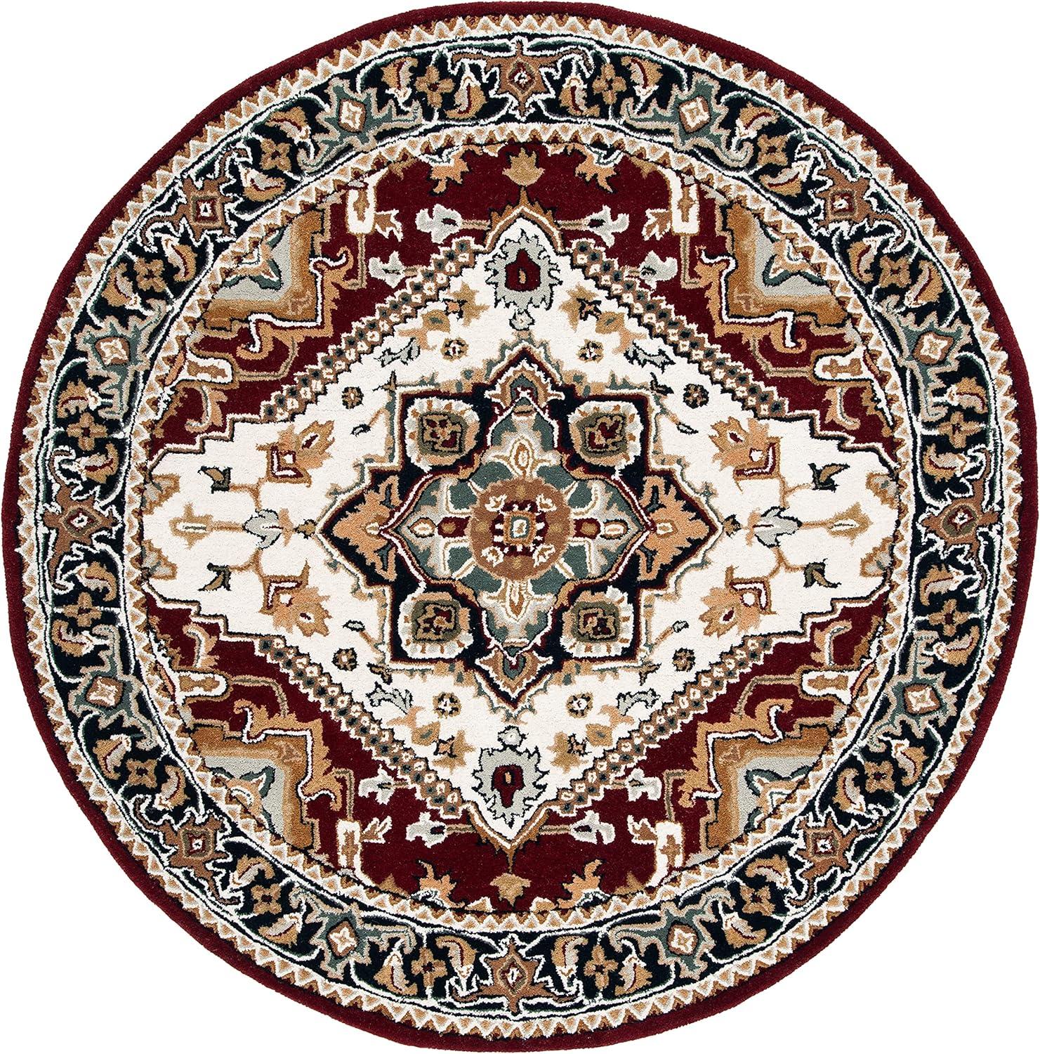 image:imageSAFAVIEH Area Rug 4x6 Heritage Collection Red Handmade Wool Traditional Oriental Medallion Design Ideal for Living Room Bedroom Dining Space HG625AIvoryRed