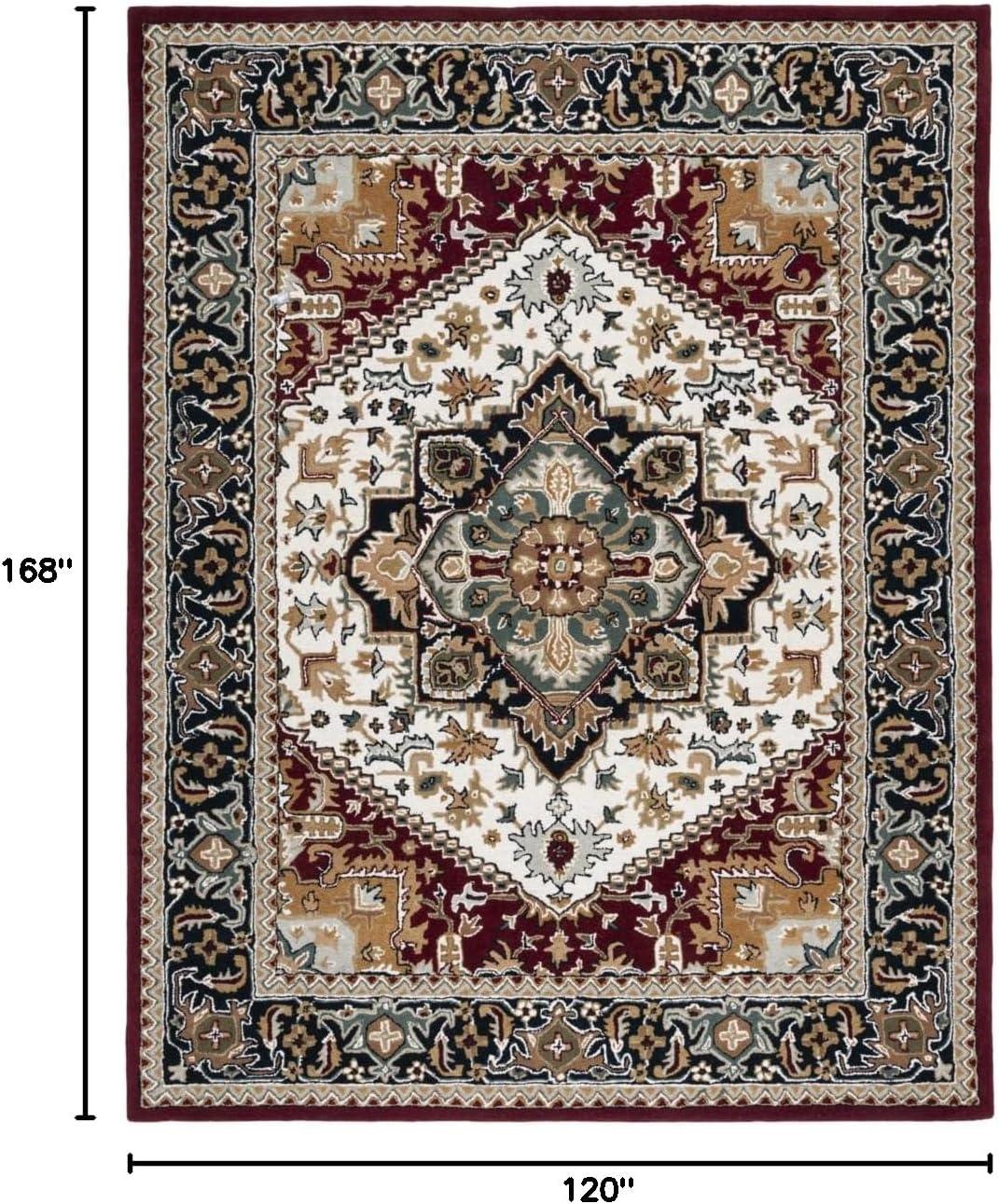 image:imageSAFAVIEH Area Rug 4x6 Heritage Collection Red Handmade Wool Traditional Oriental Medallion Design Ideal for Living Room Bedroom Dining Space HG625AIvoryRed