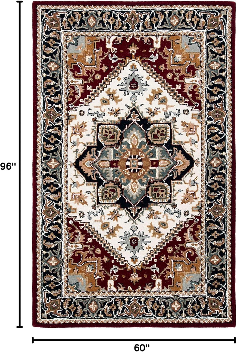 image:imageSAFAVIEH Area Rug 4x6 Heritage Collection Red Handmade Wool Traditional Oriental Medallion Design Ideal for Living Room Bedroom Dining Space HG625AIvoryRed
