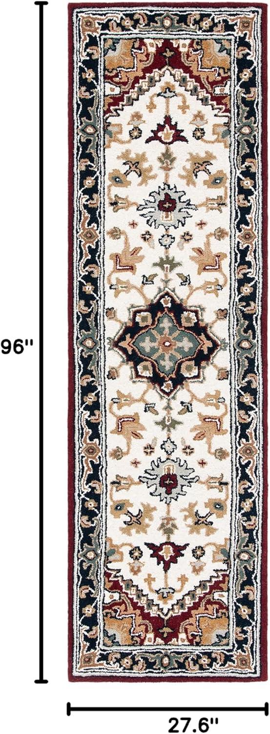 image:imageSAFAVIEH Area Rug 4x6 Heritage Collection Red Handmade Wool Traditional Oriental Medallion Design Ideal for Living Room Bedroom Dining Space HG625AIvoryRed