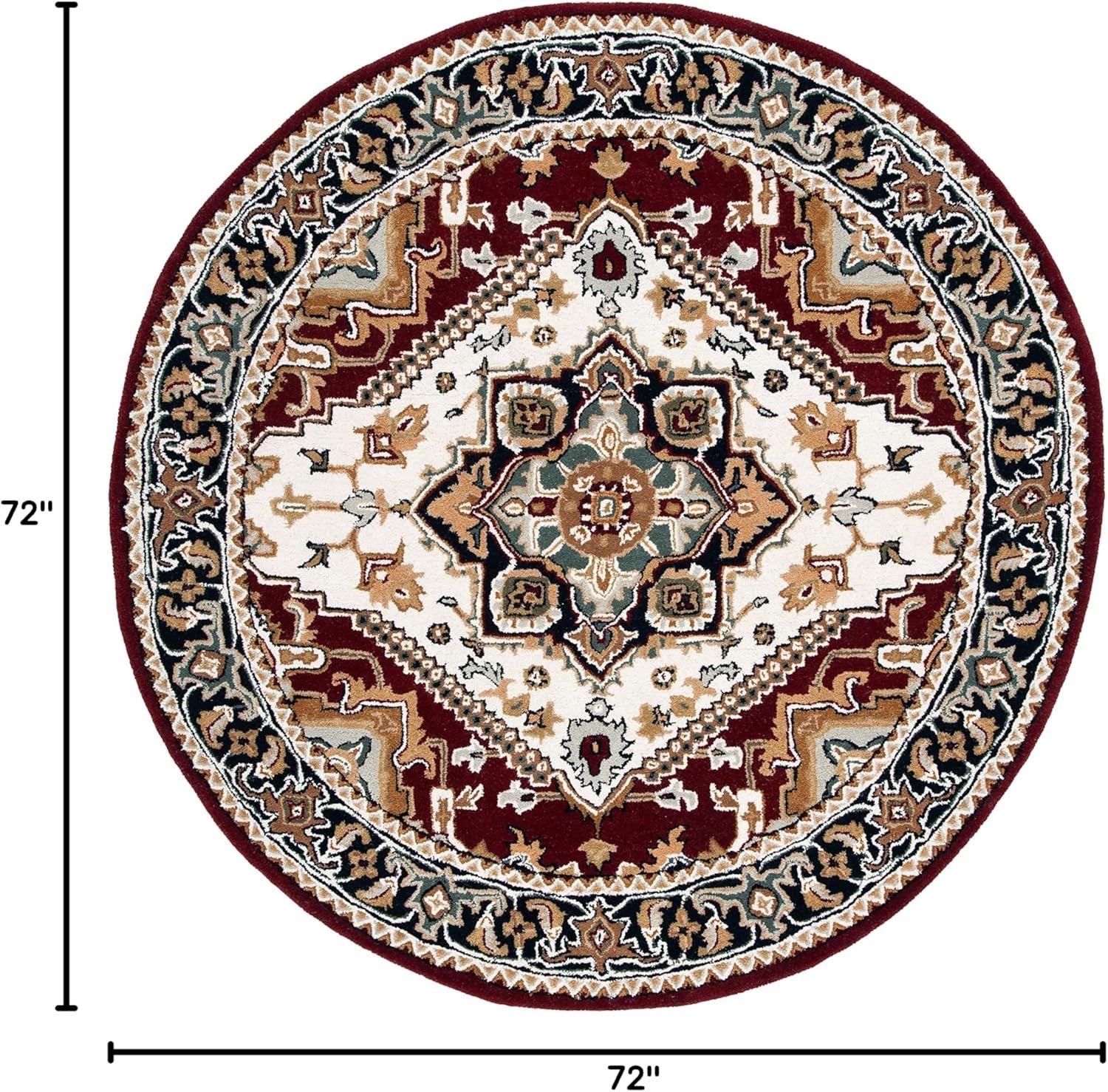 image:imageSAFAVIEH Area Rug 4x6 Heritage Collection Red Handmade Wool Traditional Oriental Medallion Design Ideal for Living Room Bedroom Dining Space HG625AIvoryRed