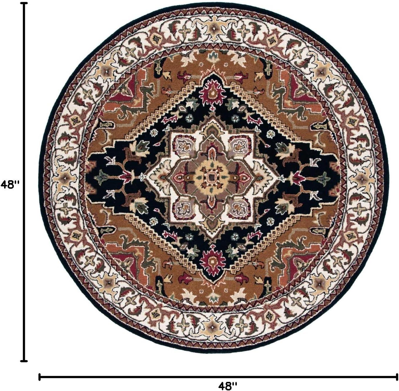 image:imageSAFAVIEH Area Rug 4x6 Heritage Collection Red Handmade Wool Traditional Oriental Medallion Design Ideal for Living Room Bedroom Dining Space HG625ANavyBrown