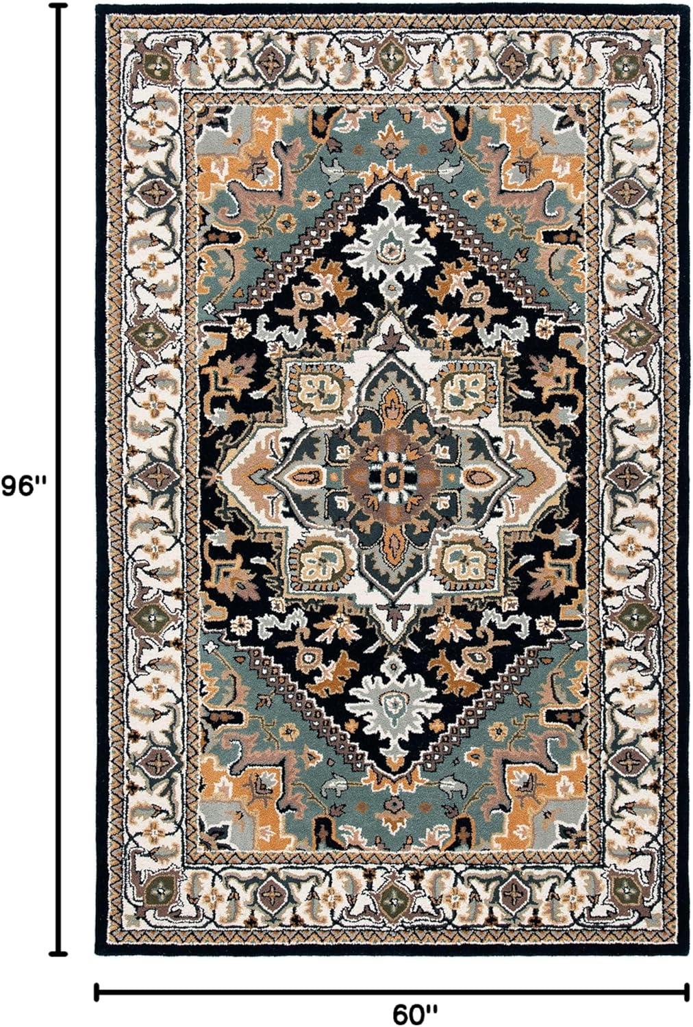 image:imageSAFAVIEH Area Rug 4x6 Heritage Collection Red Handmade Wool Traditional Oriental Medallion Design Ideal for Living Room Bedroom Dining Space HG625ANavyIvory