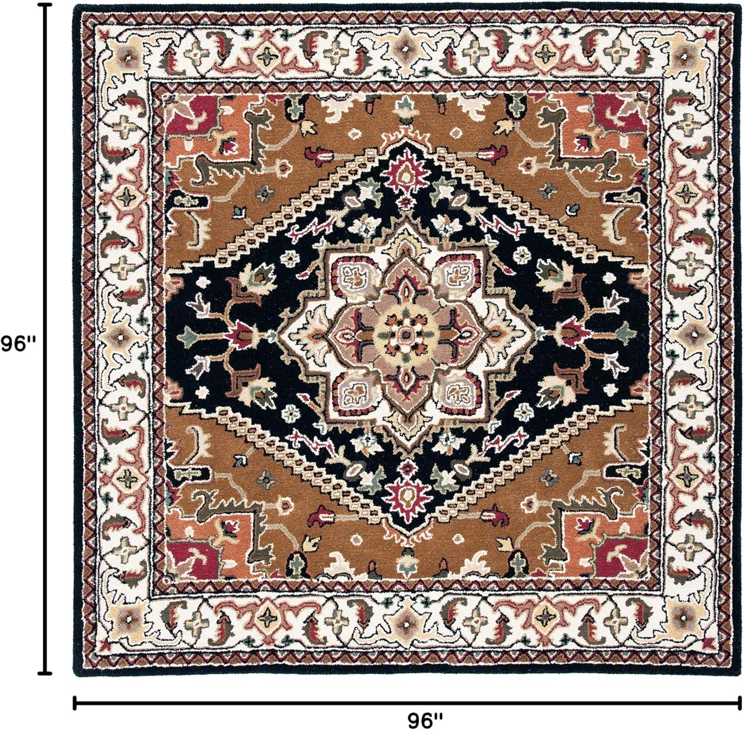 image:imageSAFAVIEH Area Rug 4x6 Heritage Collection Red Handmade Wool Traditional Oriental Medallion Design Ideal for Living Room Bedroom Dining Space HG625ANavyBrown