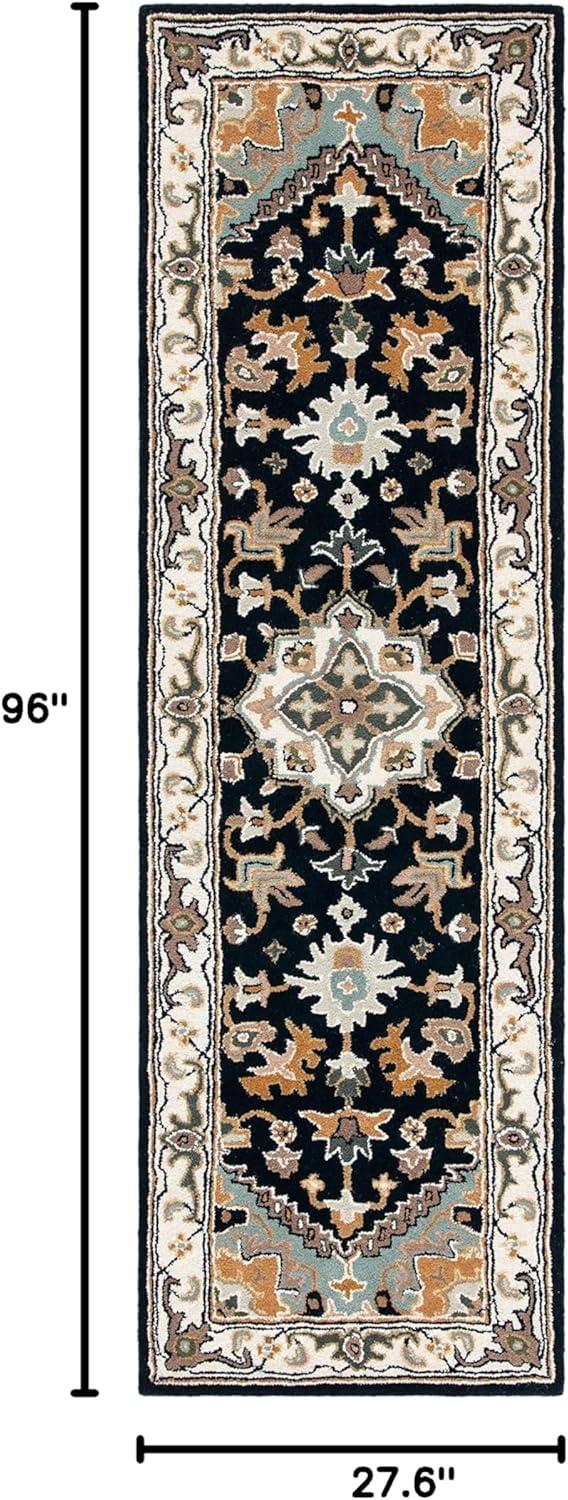 image:imageSAFAVIEH Area Rug 4x6 Heritage Collection Red Handmade Wool Traditional Oriental Medallion Design Ideal for Living Room Bedroom Dining Space HG625ANavyIvory