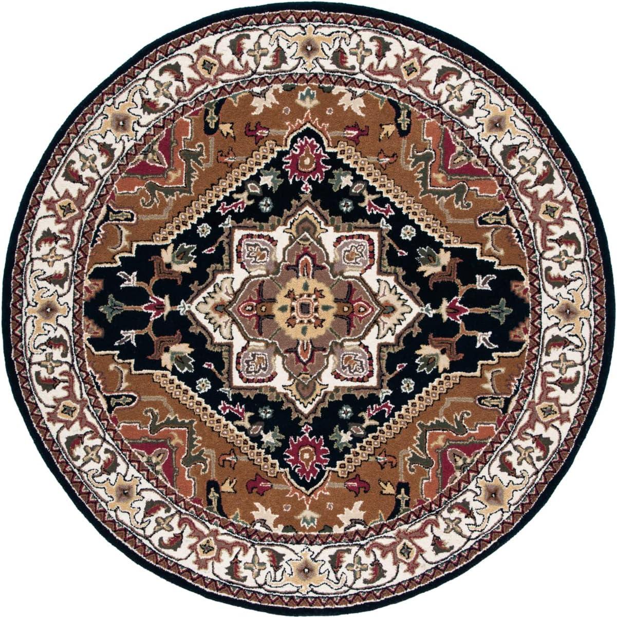 image:imageSAFAVIEH Area Rug 4x6 Heritage Collection Red Handmade Wool Traditional Oriental Medallion Design Ideal for Living Room Bedroom Dining Space HG625ANavyBrown