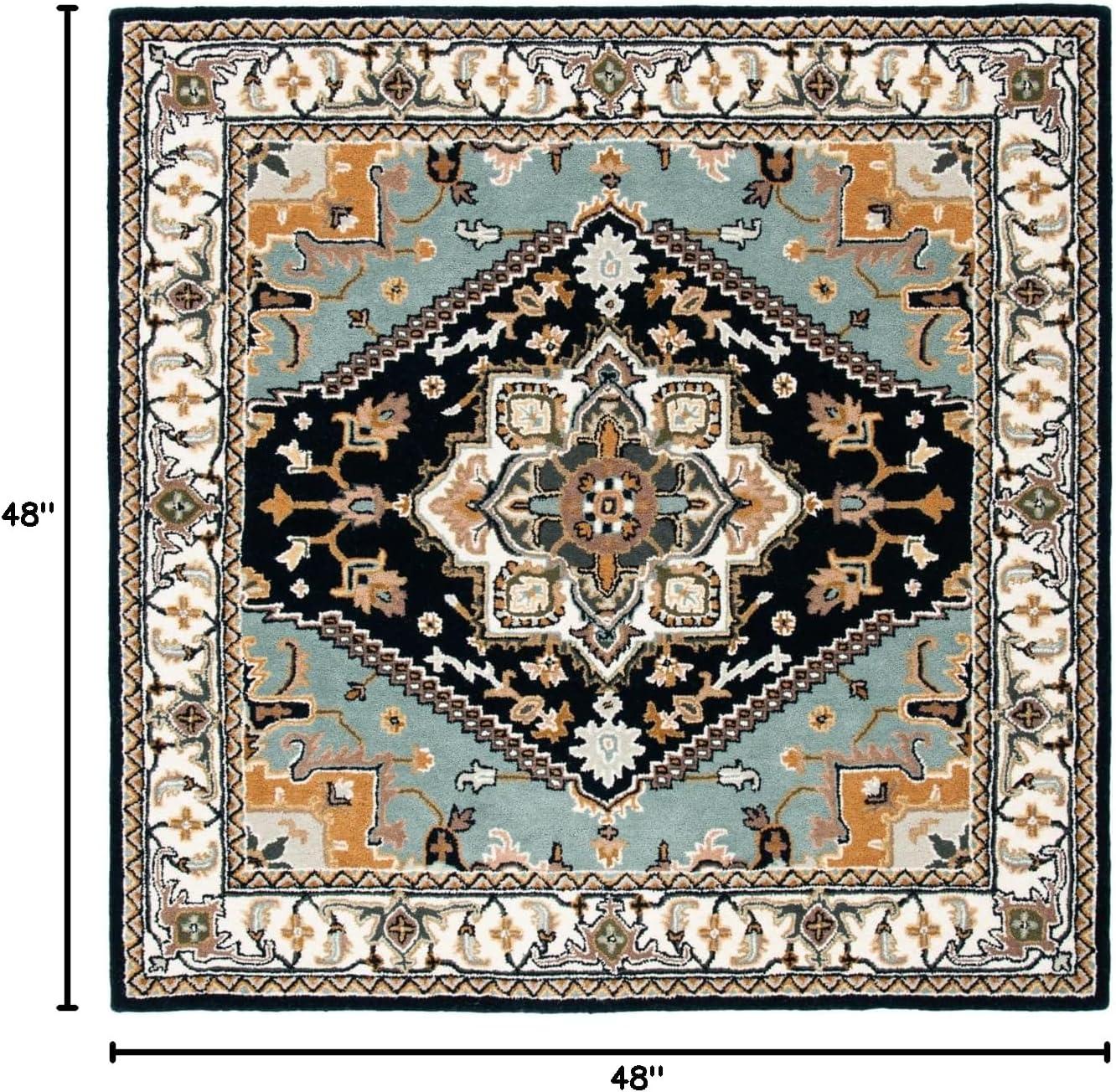 image:imageSAFAVIEH Area Rug 4x6 Heritage Collection Red Handmade Wool Traditional Oriental Medallion Design Ideal for Living Room Bedroom Dining Space HG625ANavyIvory