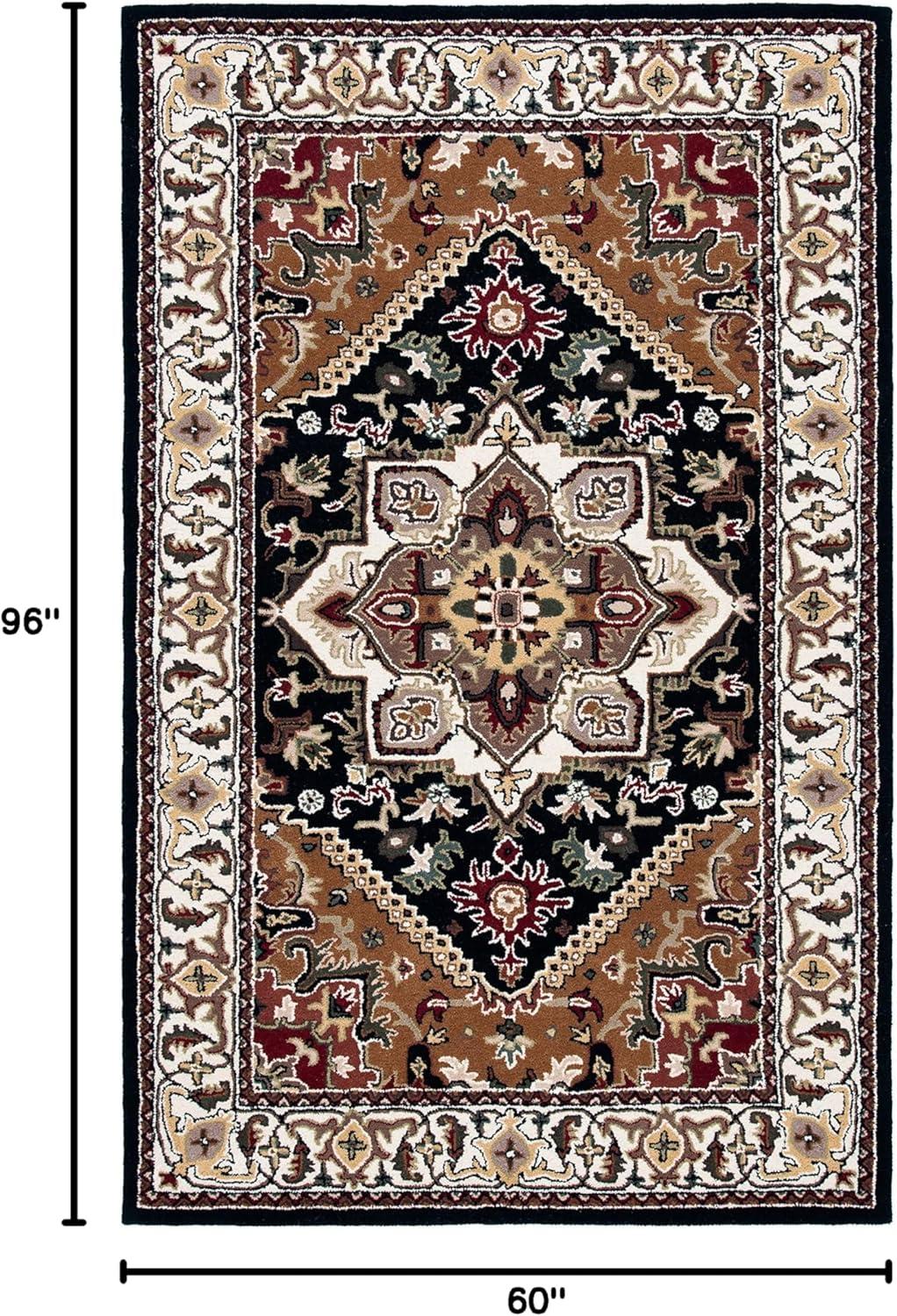 image:imageSAFAVIEH Area Rug 4x6 Heritage Collection Red Handmade Wool Traditional Oriental Medallion Design Ideal for Living Room Bedroom Dining Space HG625ANavyBrown