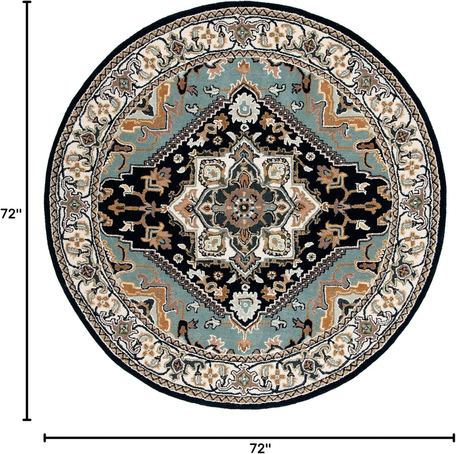 image:imageSAFAVIEH Area Rug 4x6 Heritage Collection Red Handmade Wool Traditional Oriental Medallion Design Ideal for Living Room Bedroom Dining Space HG625ANavyIvory