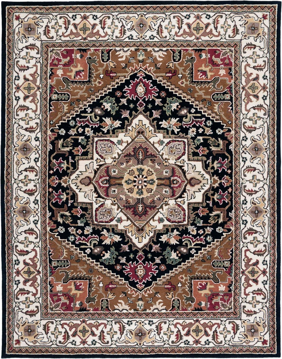 image:imageSAFAVIEH Area Rug 4x6 Heritage Collection Red Handmade Wool Traditional Oriental Medallion Design Ideal for Living Room Bedroom Dining Space HG625ANavyBrown