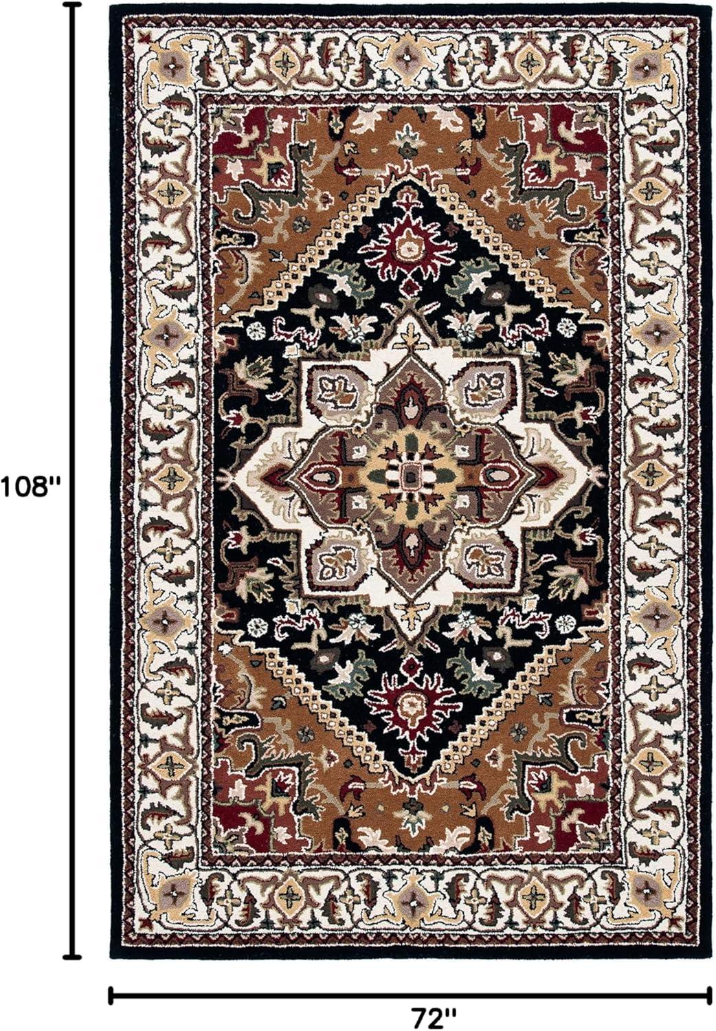 image:imageSAFAVIEH Area Rug 4x6 Heritage Collection Red Handmade Wool Traditional Oriental Medallion Design Ideal for Living Room Bedroom Dining Space HG625ANavyBrown