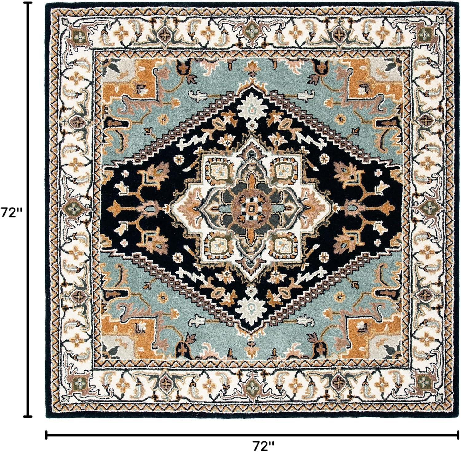 image:imageSAFAVIEH Area Rug 4x6 Heritage Collection Red Handmade Wool Traditional Oriental Medallion Design Ideal for Living Room Bedroom Dining Space HG625ANavyIvory