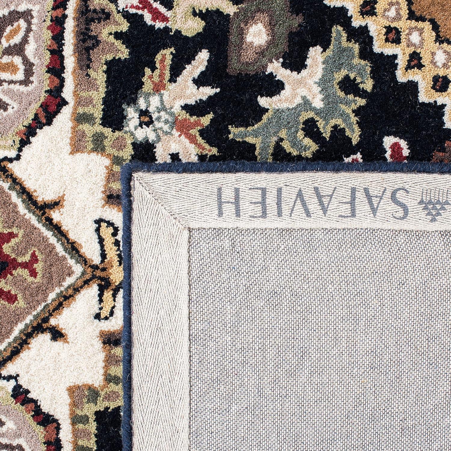 image:imageSAFAVIEH Area Rug 4x6 Heritage Collection Red Handmade Wool Traditional Oriental Medallion Design Ideal for Living Room Bedroom Dining Space HG625ANavyBrown