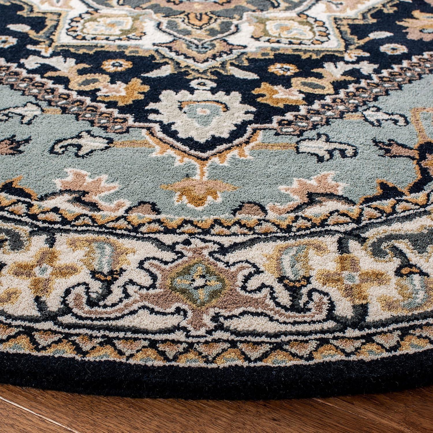 image:imageSAFAVIEH Area Rug 4x6 Heritage Collection Red Handmade Wool Traditional Oriental Medallion Design Ideal for Living Room Bedroom Dining Space HG625ANavyIvory