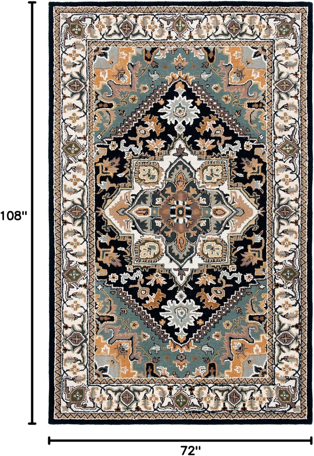 image:imageSAFAVIEH Area Rug 4x6 Heritage Collection Red Handmade Wool Traditional Oriental Medallion Design Ideal for Living Room Bedroom Dining Space HG625ANavyIvory