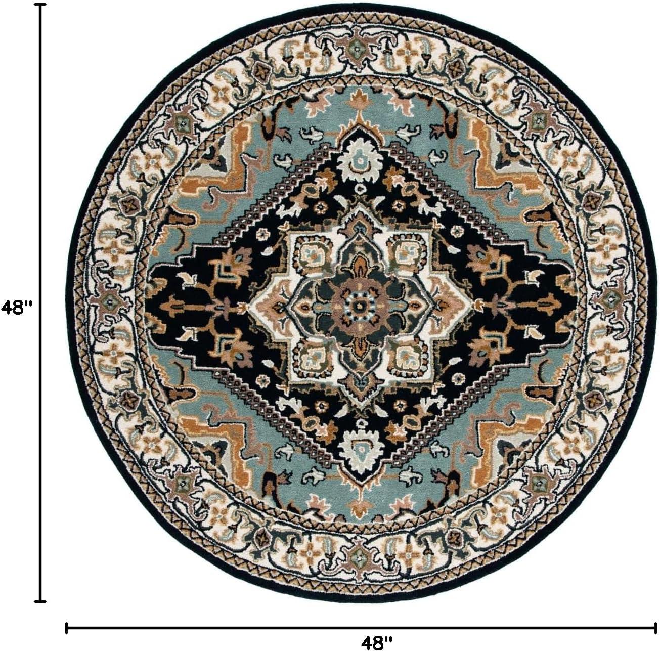 image:imageSAFAVIEH Area Rug 4x6 Heritage Collection Red Handmade Wool Traditional Oriental Medallion Design Ideal for Living Room Bedroom Dining Space HG625ANavyIvory