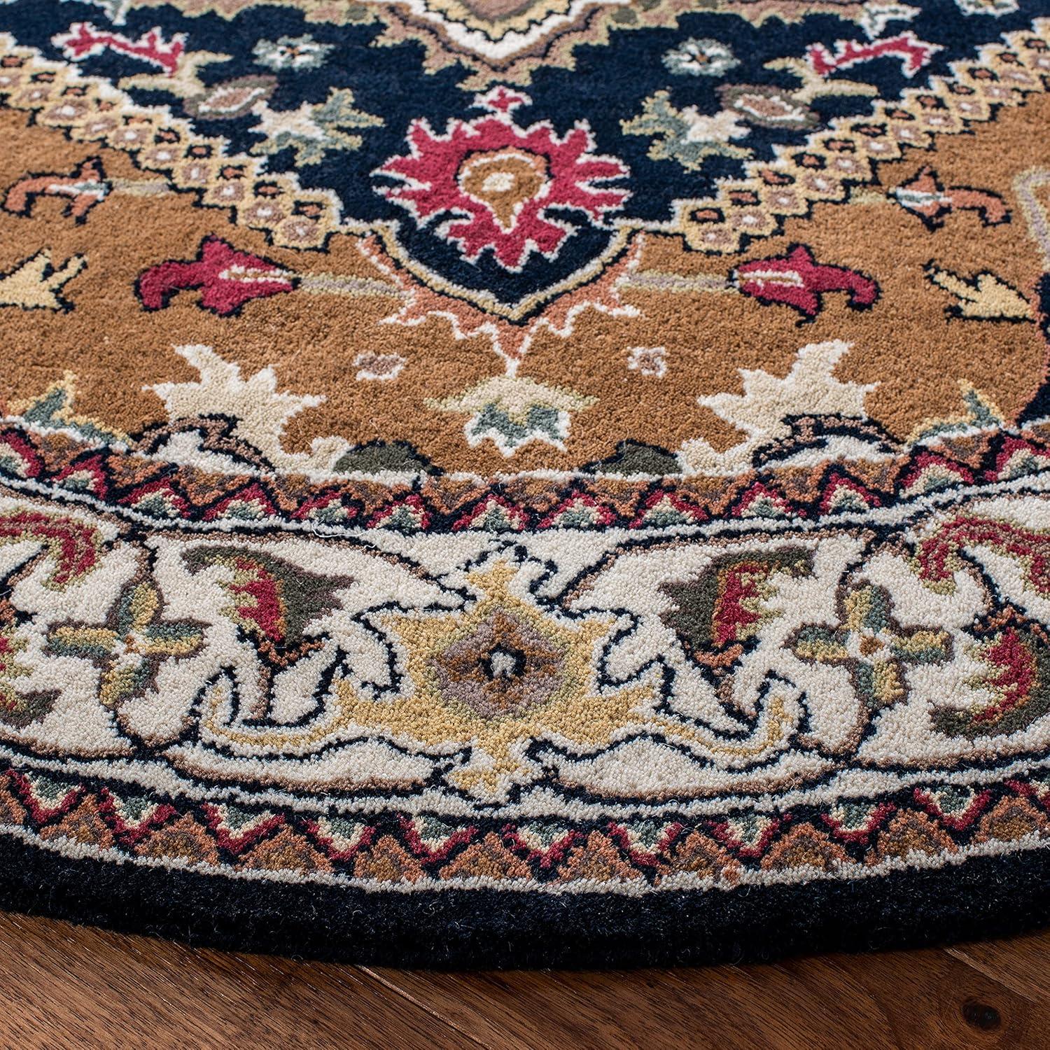 image:imageSAFAVIEH Area Rug 4x6 Heritage Collection Red Handmade Wool Traditional Oriental Medallion Design Ideal for Living Room Bedroom Dining Space HG625ANavyBrown