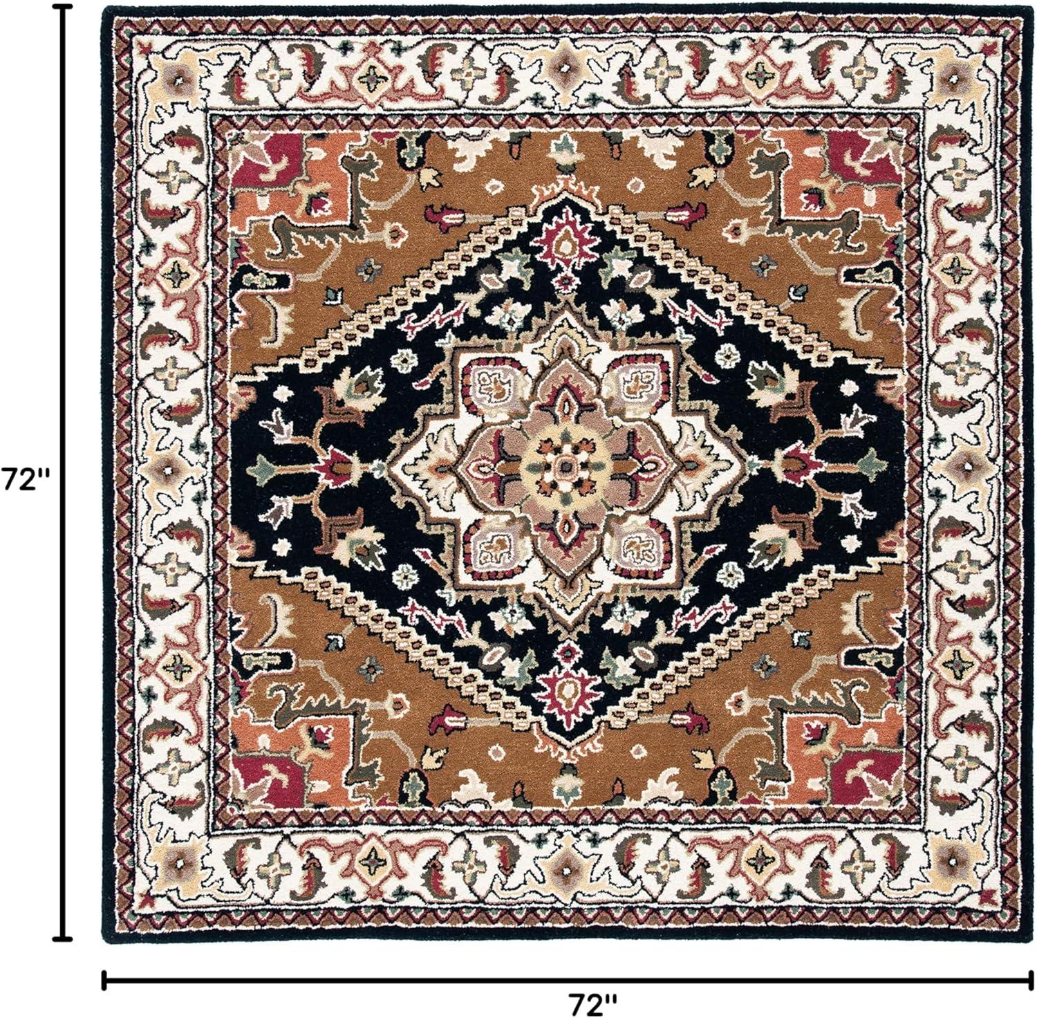image:imageSAFAVIEH Area Rug 4x6 Heritage Collection Red Handmade Wool Traditional Oriental Medallion Design Ideal for Living Room Bedroom Dining Space HG625ANavyBrown