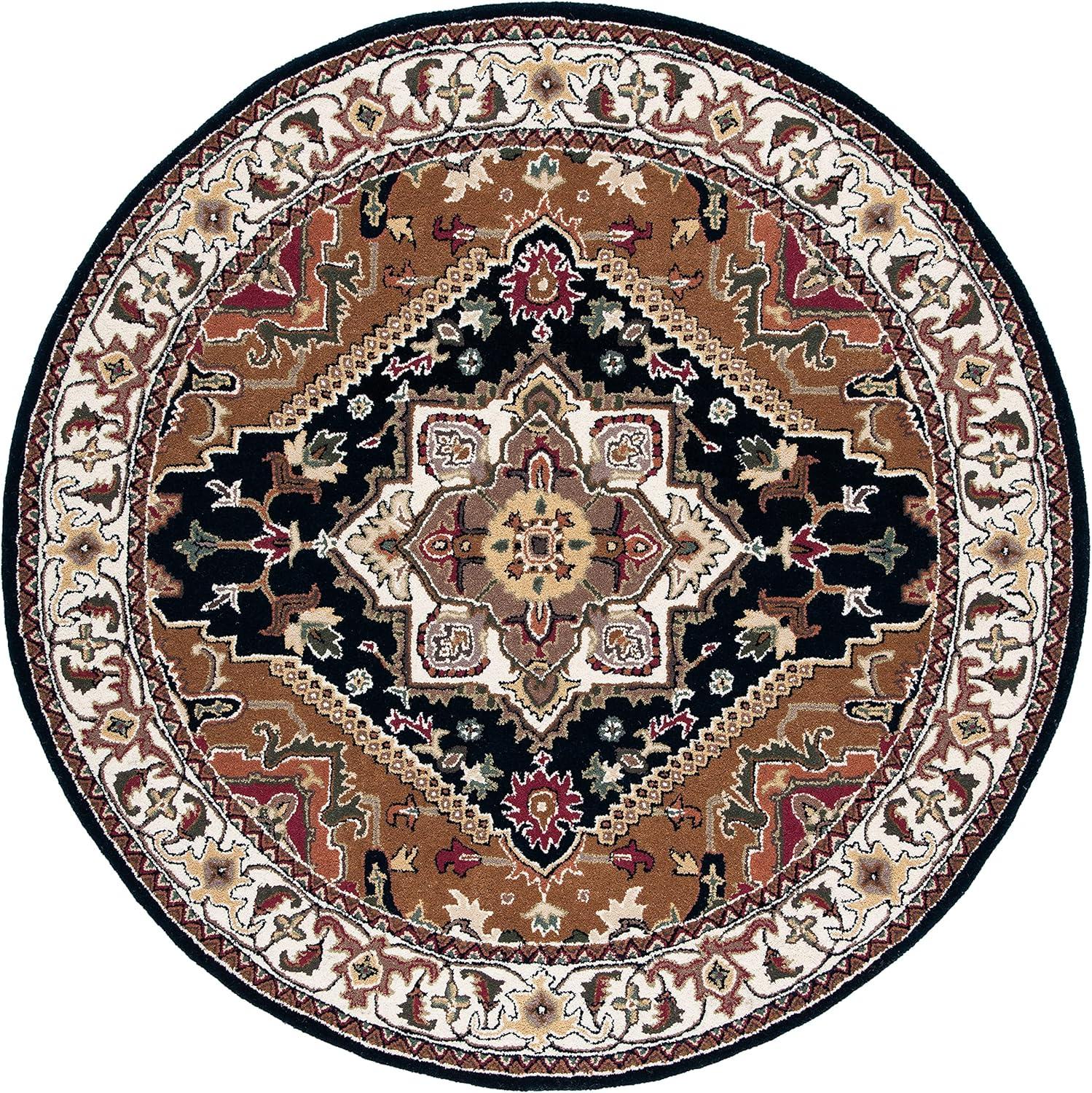 image:imageSAFAVIEH Area Rug 4x6 Heritage Collection Red Handmade Wool Traditional Oriental Medallion Design Ideal for Living Room Bedroom Dining Space HG625ANavyBrown