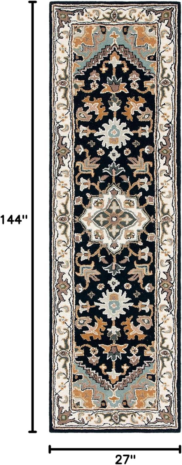 image:imageSAFAVIEH Area Rug 4x6 Heritage Collection Red Handmade Wool Traditional Oriental Medallion Design Ideal for Living Room Bedroom Dining Space HG625ANavyIvory