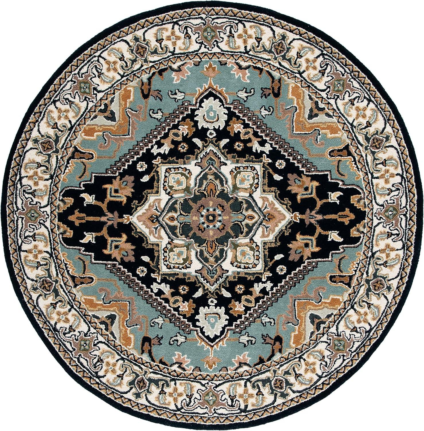 image:imageSAFAVIEH Area Rug 4x6 Heritage Collection Red Handmade Wool Traditional Oriental Medallion Design Ideal for Living Room Bedroom Dining Space HG625ANavyIvory