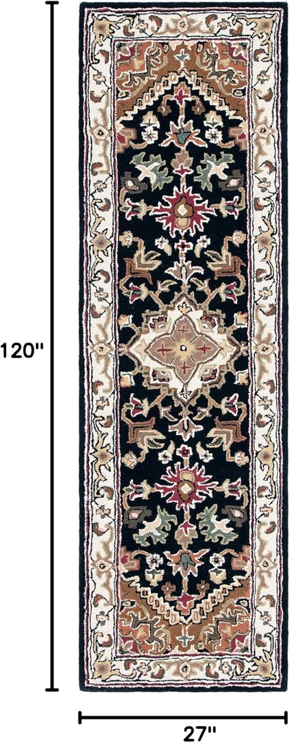 image:imageSAFAVIEH Area Rug 4x6 Heritage Collection Red Handmade Wool Traditional Oriental Medallion Design Ideal for Living Room Bedroom Dining Space HG625ANavyBrown