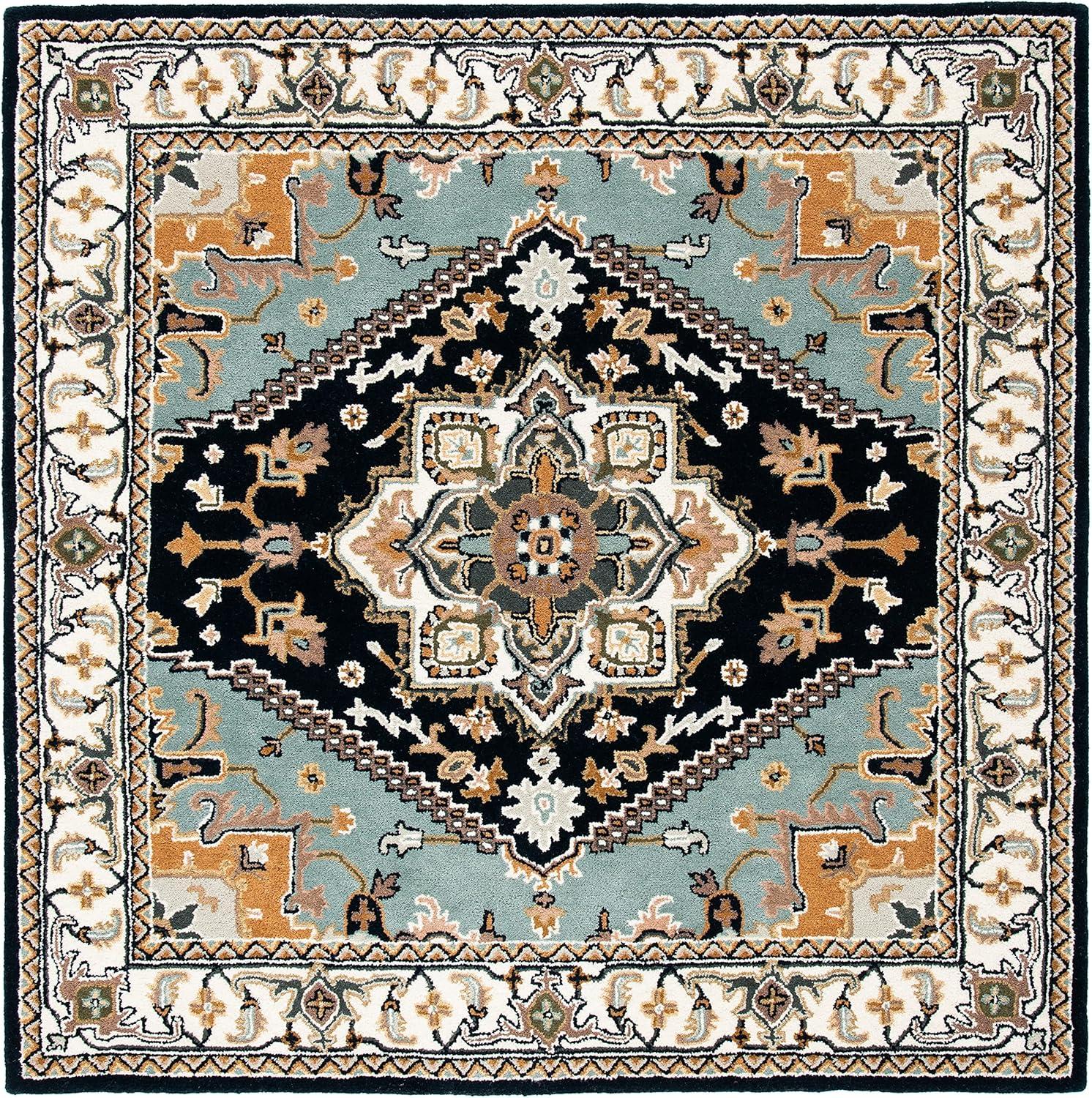 image:imageSAFAVIEH Area Rug 4x6 Heritage Collection Red Handmade Wool Traditional Oriental Medallion Design Ideal for Living Room Bedroom Dining Space HG625ANavyIvory