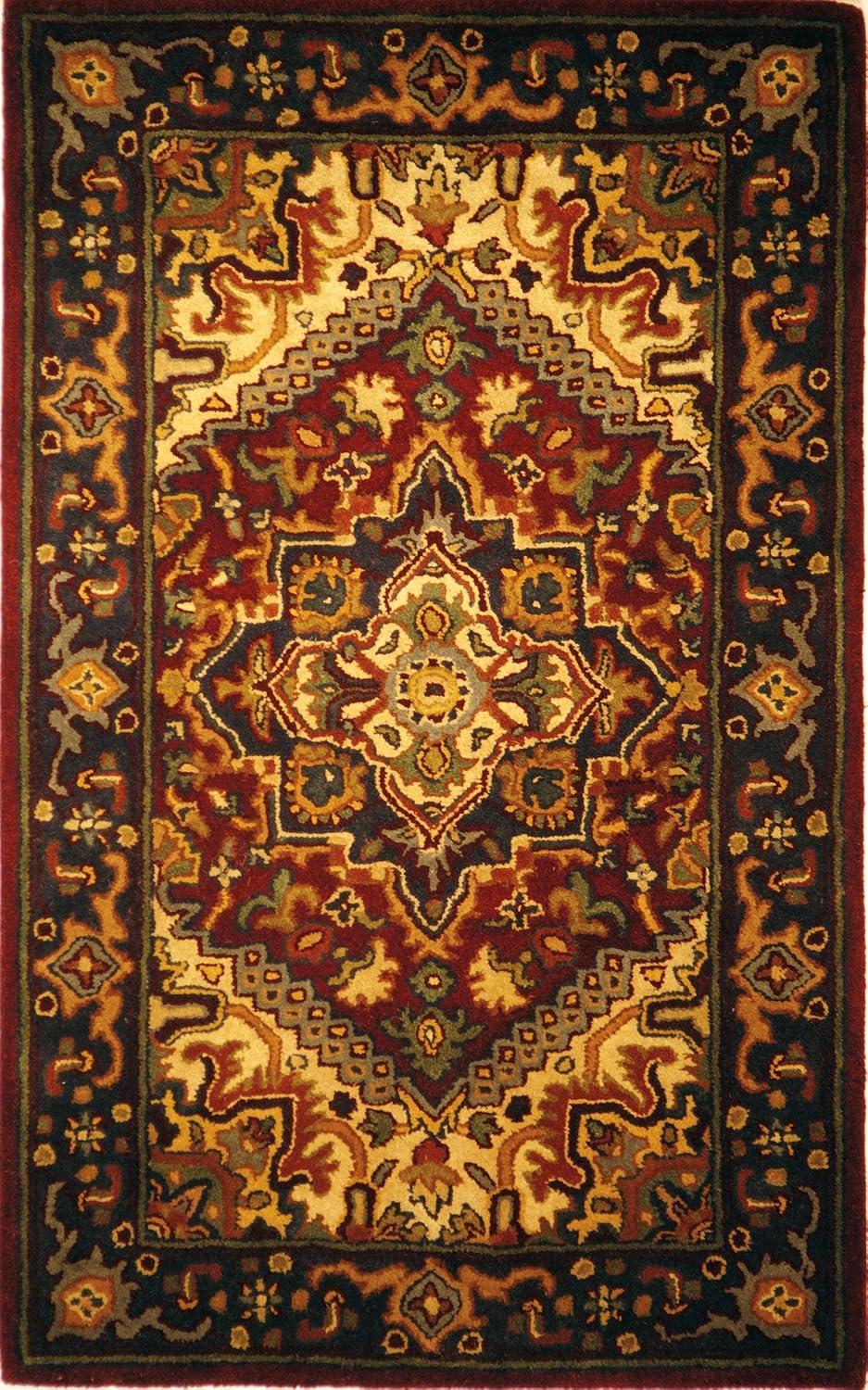image:imageSAFAVIEH Area Rug 4x6 Heritage Collection Red Handmade Wool Traditional Oriental Medallion Design Ideal for Living Room Bedroom Dining Space HG625ARed