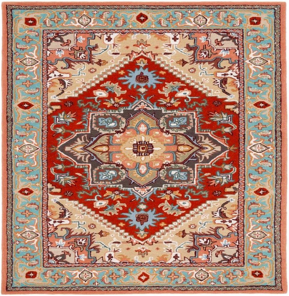 image:imageSAFAVIEH Area Rug 4x6 Heritage Collection Red Handmade Wool Traditional Oriental Medallion Design Ideal for Living Room Bedroom Dining Space HG625ARedPink