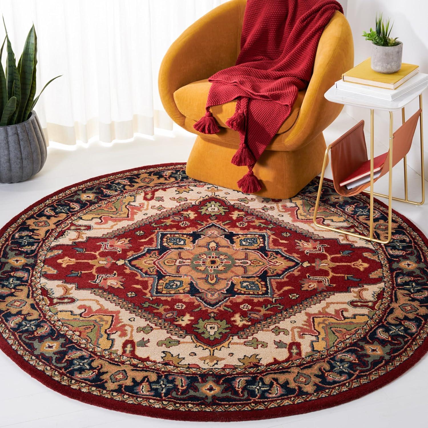 image:imageSAFAVIEH Area Rug 4x6 Heritage Collection Red Handmade Wool Traditional Oriental Medallion Design Ideal for Living Room Bedroom Dining Space HG625ARed