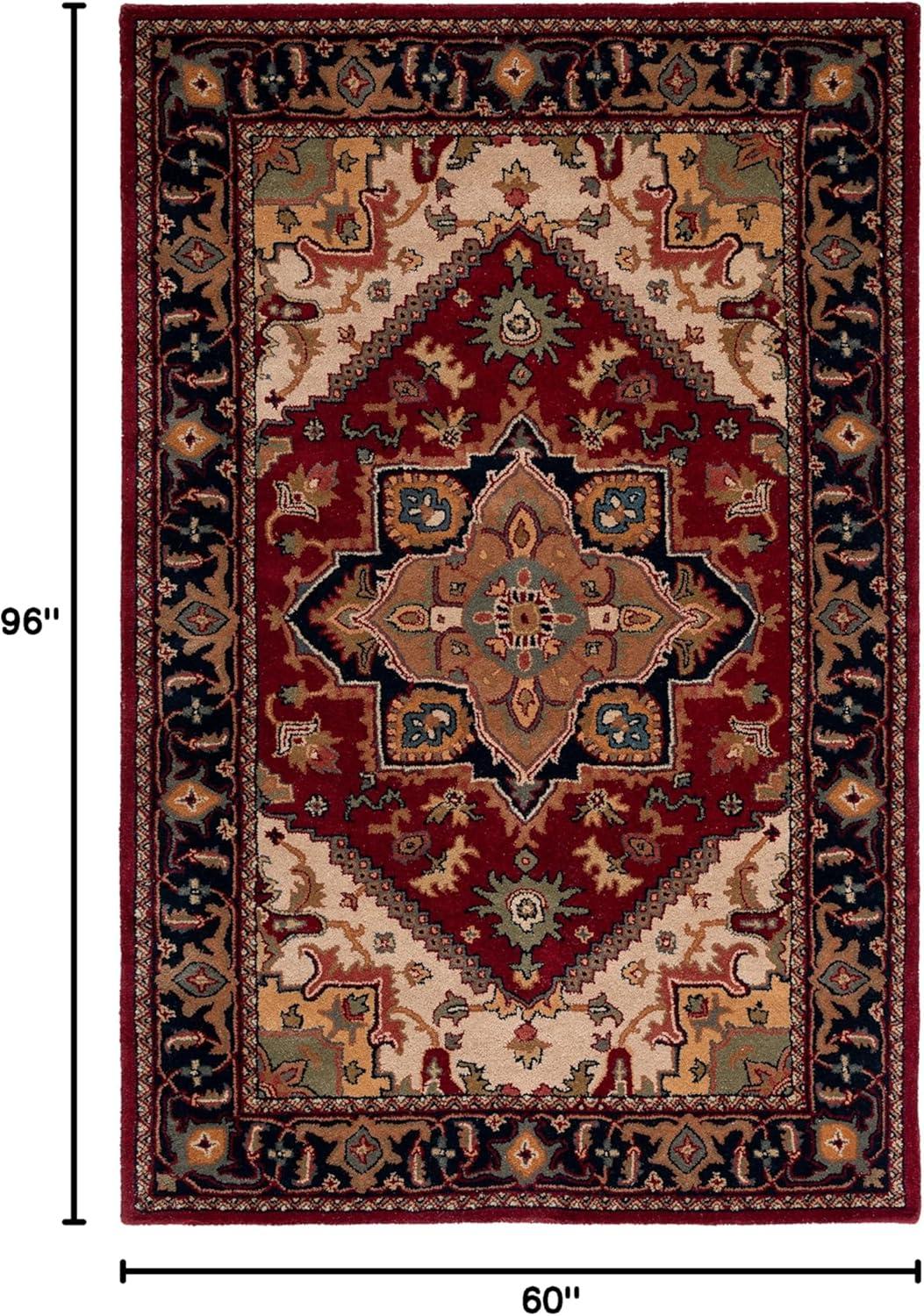 image:imageSAFAVIEH Area Rug 4x6 Heritage Collection Red Handmade Wool Traditional Oriental Medallion Design Ideal for Living Room Bedroom Dining Space HG625ARed