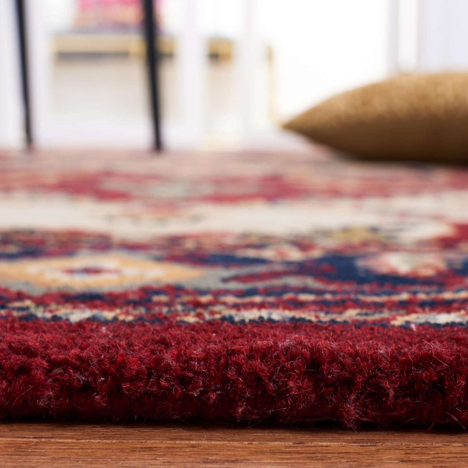 image:imageSAFAVIEH Area Rug 4x6 Heritage Collection Red Handmade Wool Traditional Oriental Medallion Design Ideal for Living Room Bedroom Dining Space HG625ARed