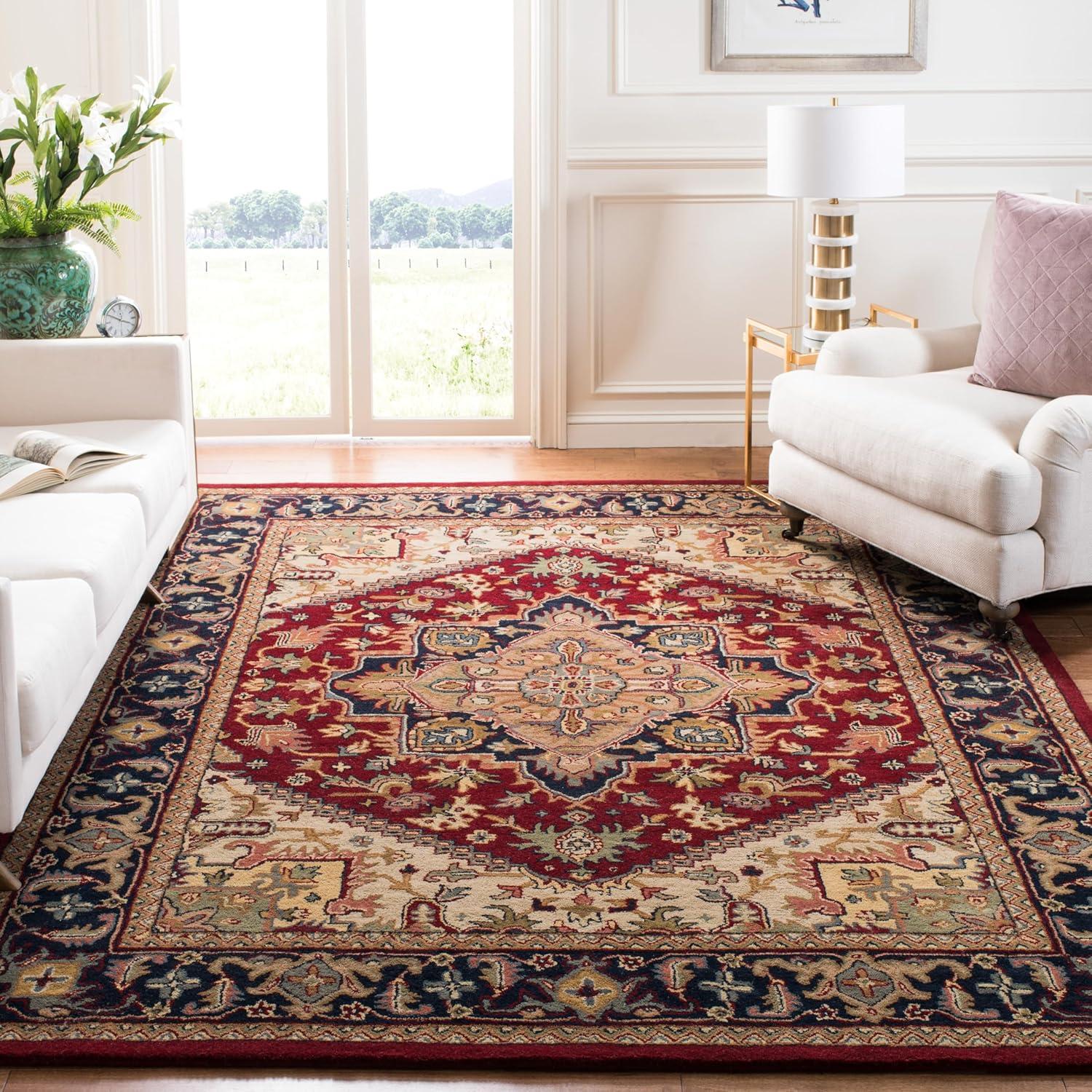 image:imageSAFAVIEH Area Rug 4x6 Heritage Collection Red Handmade Wool Traditional Oriental Medallion Design Ideal for Living Room Bedroom Dining Space HG625ARed