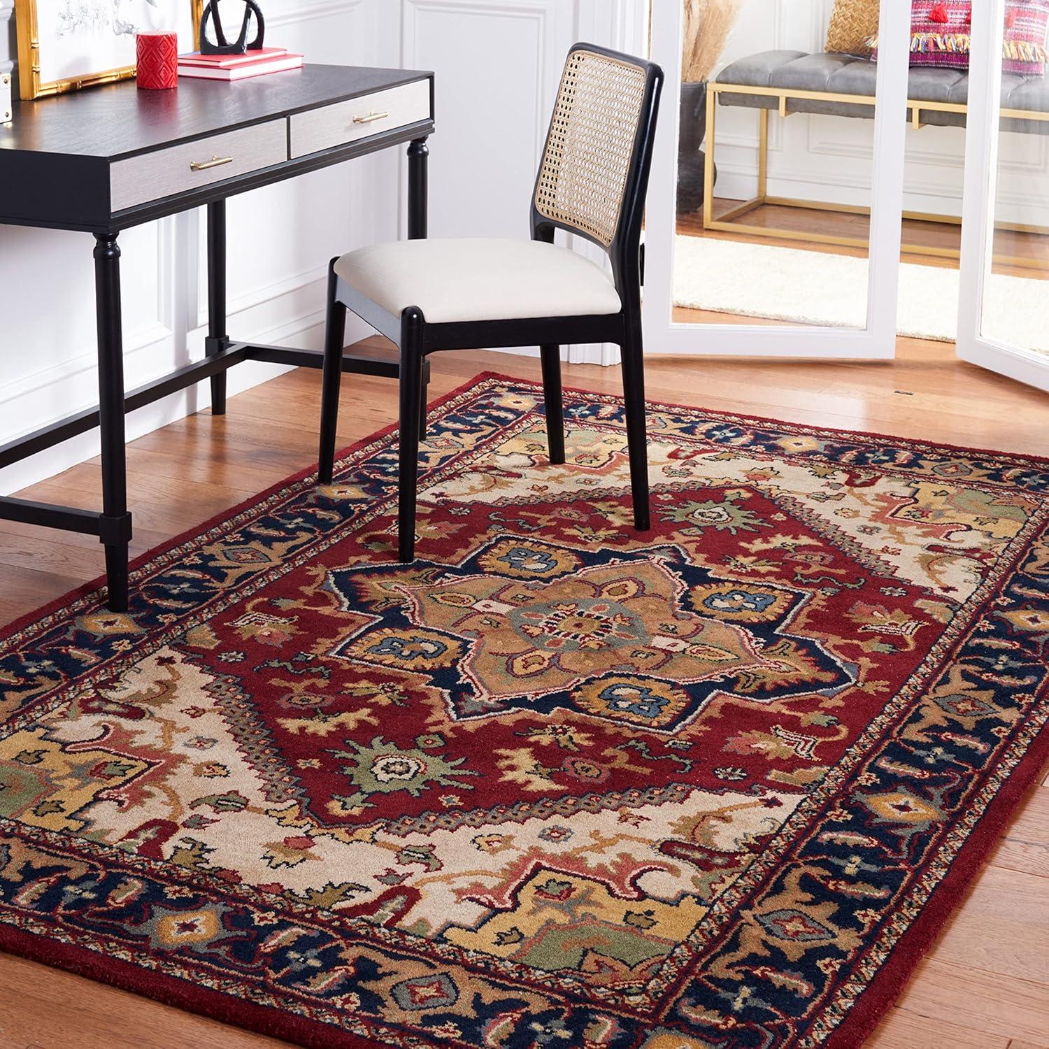 image:imageSAFAVIEH Area Rug 4x6 Heritage Collection Red Handmade Wool Traditional Oriental Medallion Design Ideal for Living Room Bedroom Dining Space HG625ARed