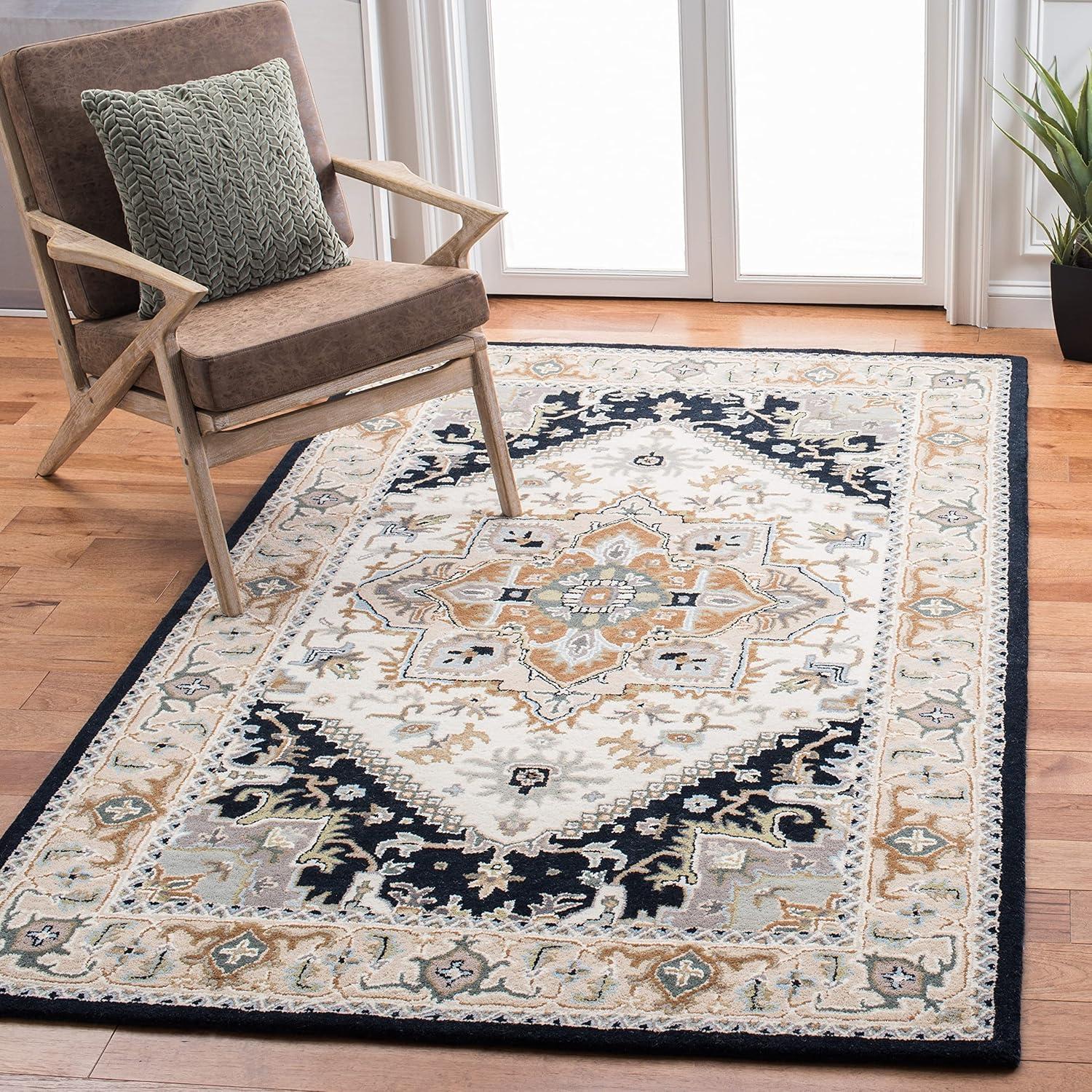 image:imageSAFAVIEH Area Rug 4x6 Heritage Collection Red Handmade Wool Traditional Oriental Medallion Design Ideal for Living Room Bedroom Dining Space HG625ARed