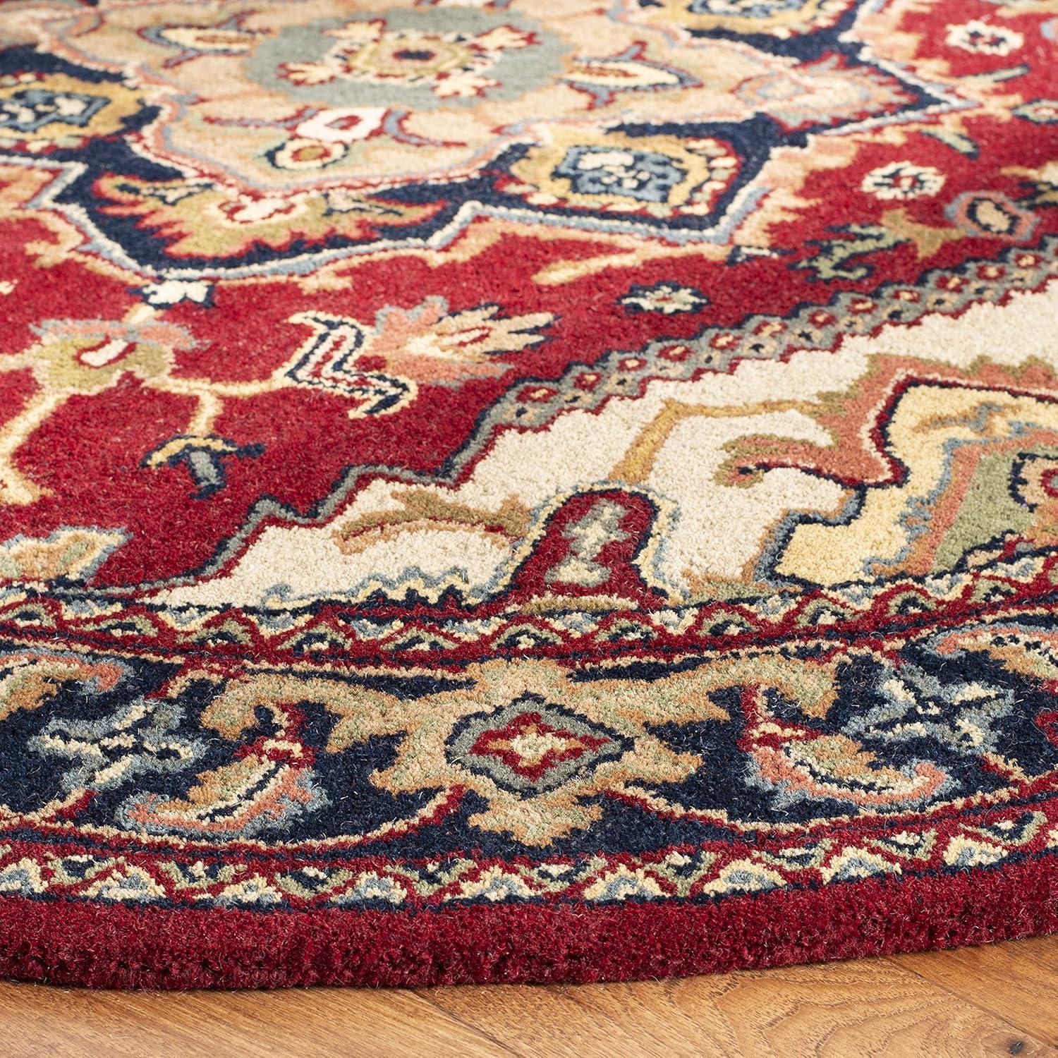image:imageSAFAVIEH Area Rug 4x6 Heritage Collection Red Handmade Wool Traditional Oriental Medallion Design Ideal for Living Room Bedroom Dining Space HG625ARed
